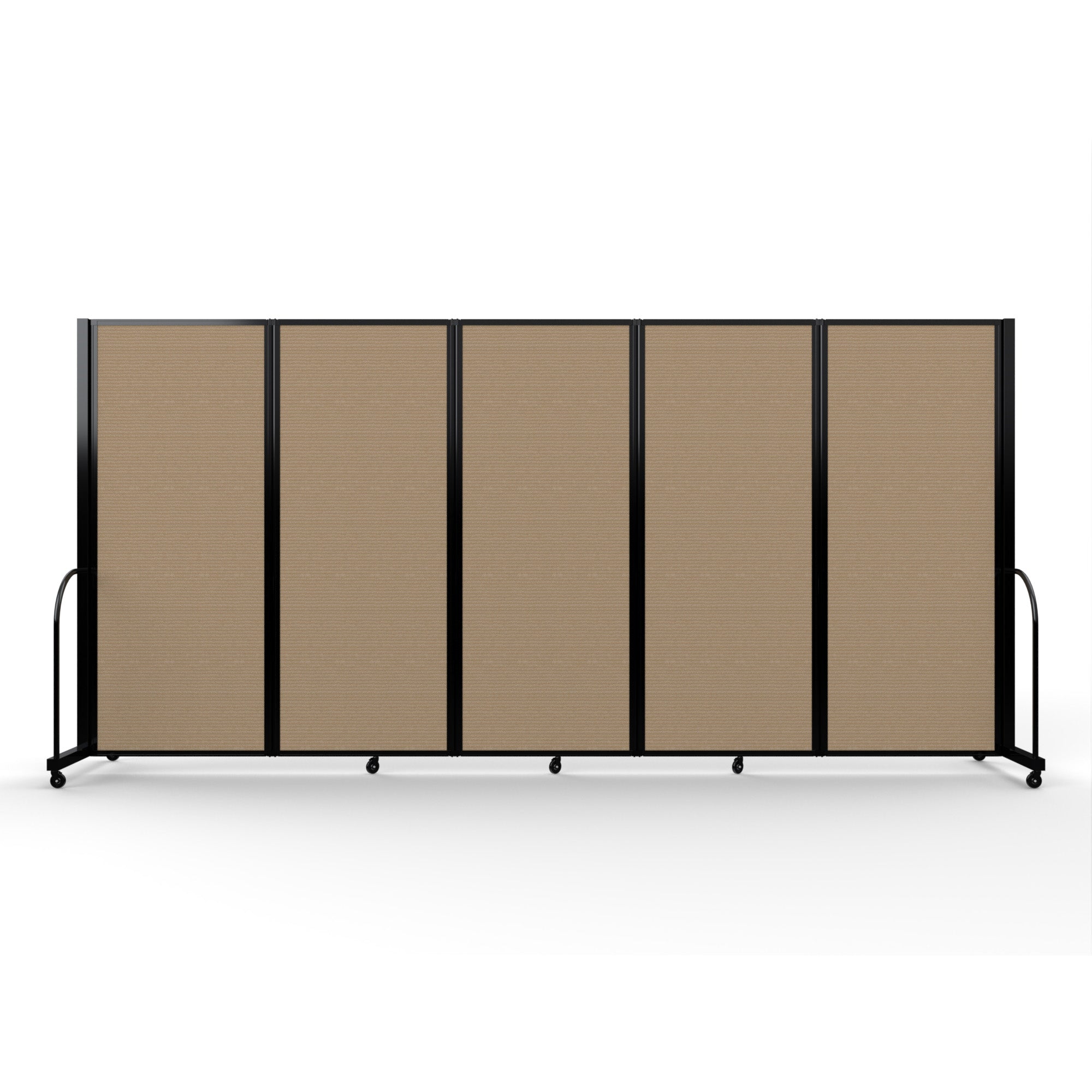 Screenflex Full Motion Divider, 6'10" x 14'1", Black Frame, Desert