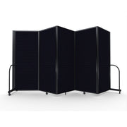 Screenflex Full Motion Divider, 6'10" x 14'1", Black Frame, Black