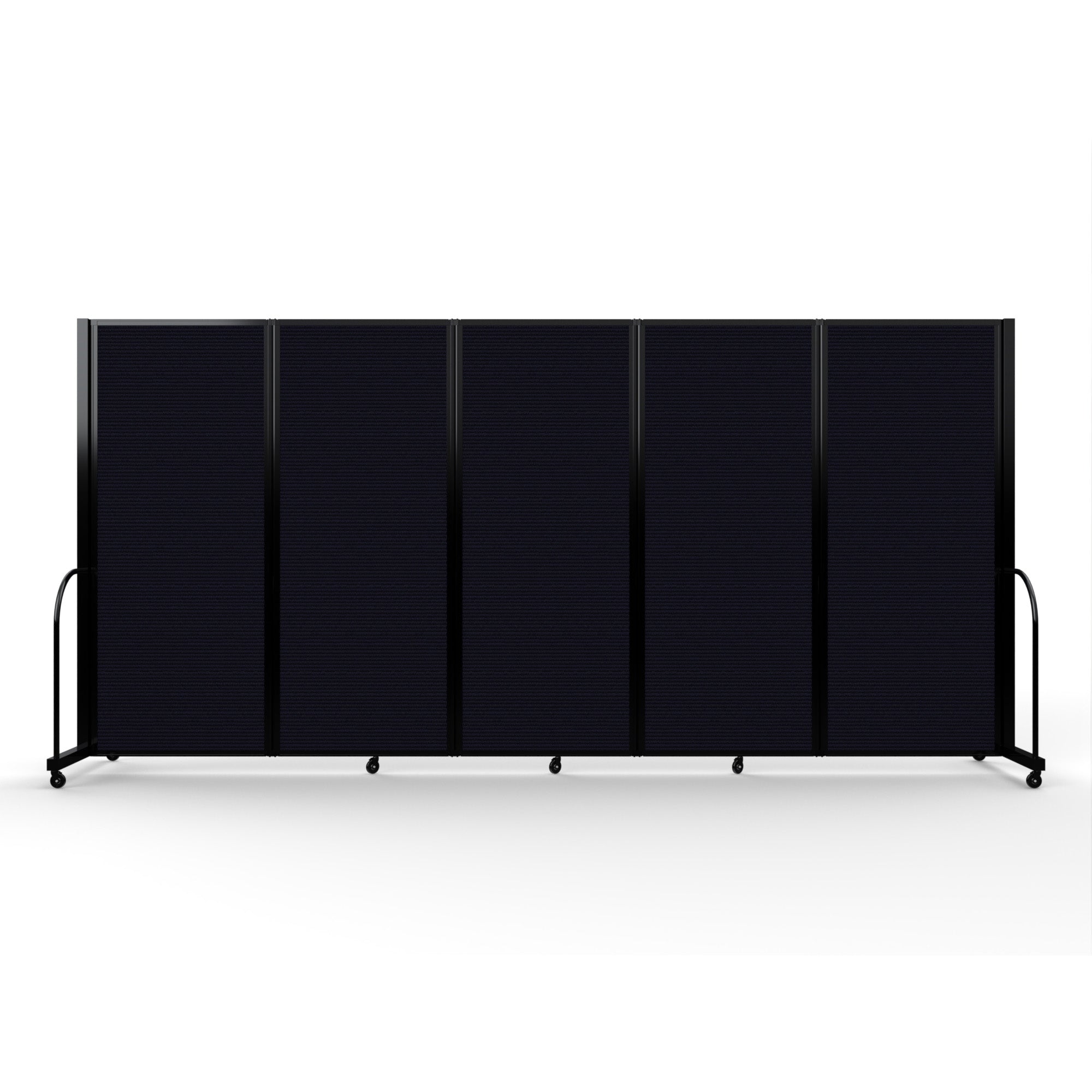 Screenflex Full Motion Divider, 6'10" x 14'1", Black Frame, Black