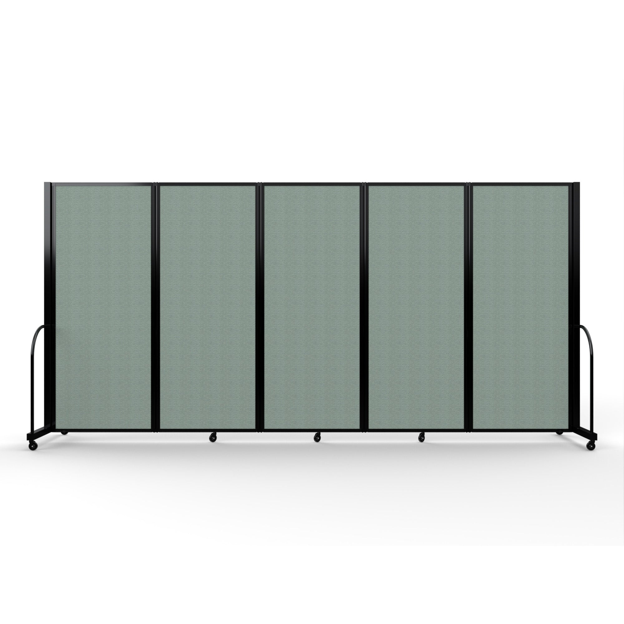 Screenflex Full Motion Divider, 6'10" x 14'1", Black Frame, Sea Green