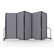 Screenflex Full Motion Divider, 6'10" x 14'1", Black Frame, Select Gray
