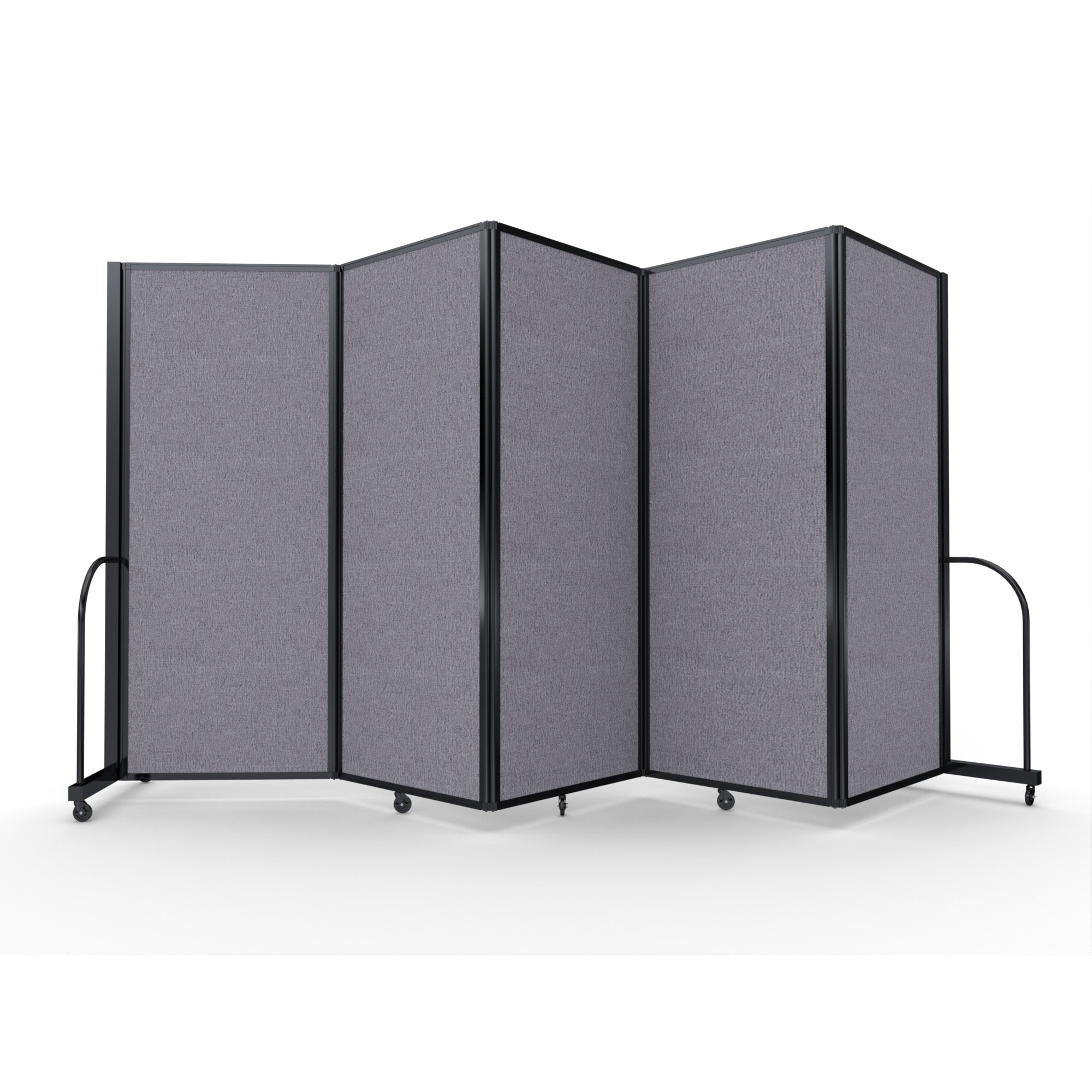 Screenflex Full Motion Divider, 6'10" x 14'1", Black Frame, Select Gray