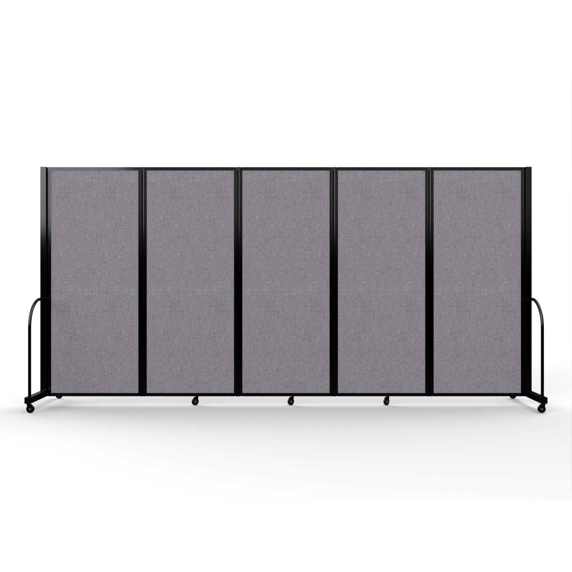 Screenflex Full Motion Divider, 6'10" x 14'1", Black Frame, Select Gray