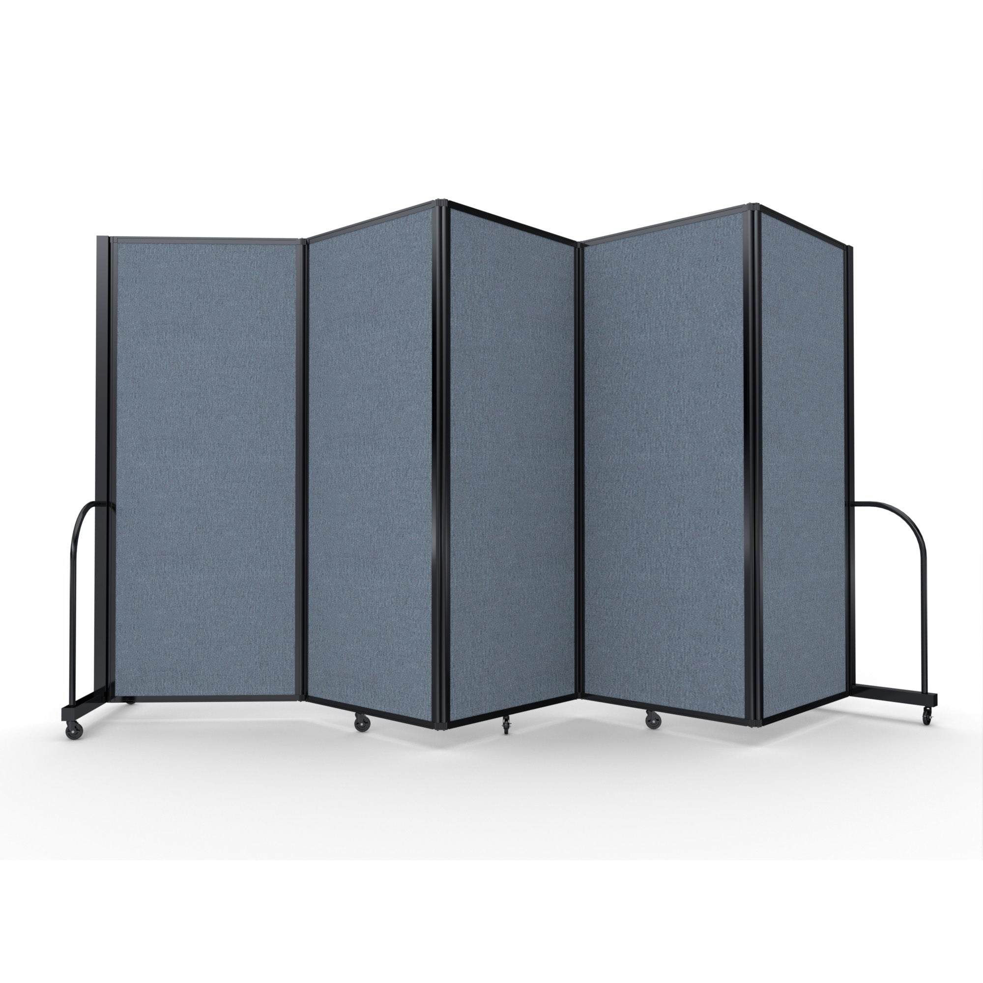 Screenflex Full Motion Divider, 6'10" x 14'1", Black Frame, Summer Blue