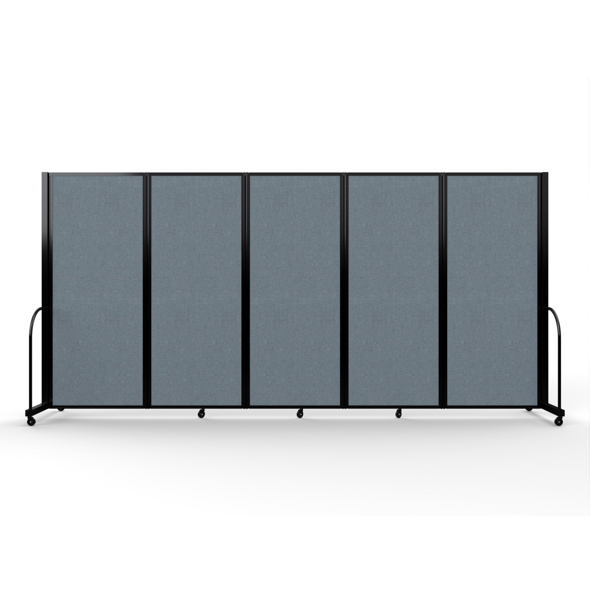 Screenflex Full Motion Divider, 6'10" x 14'1", Black Frame, Summer Blue