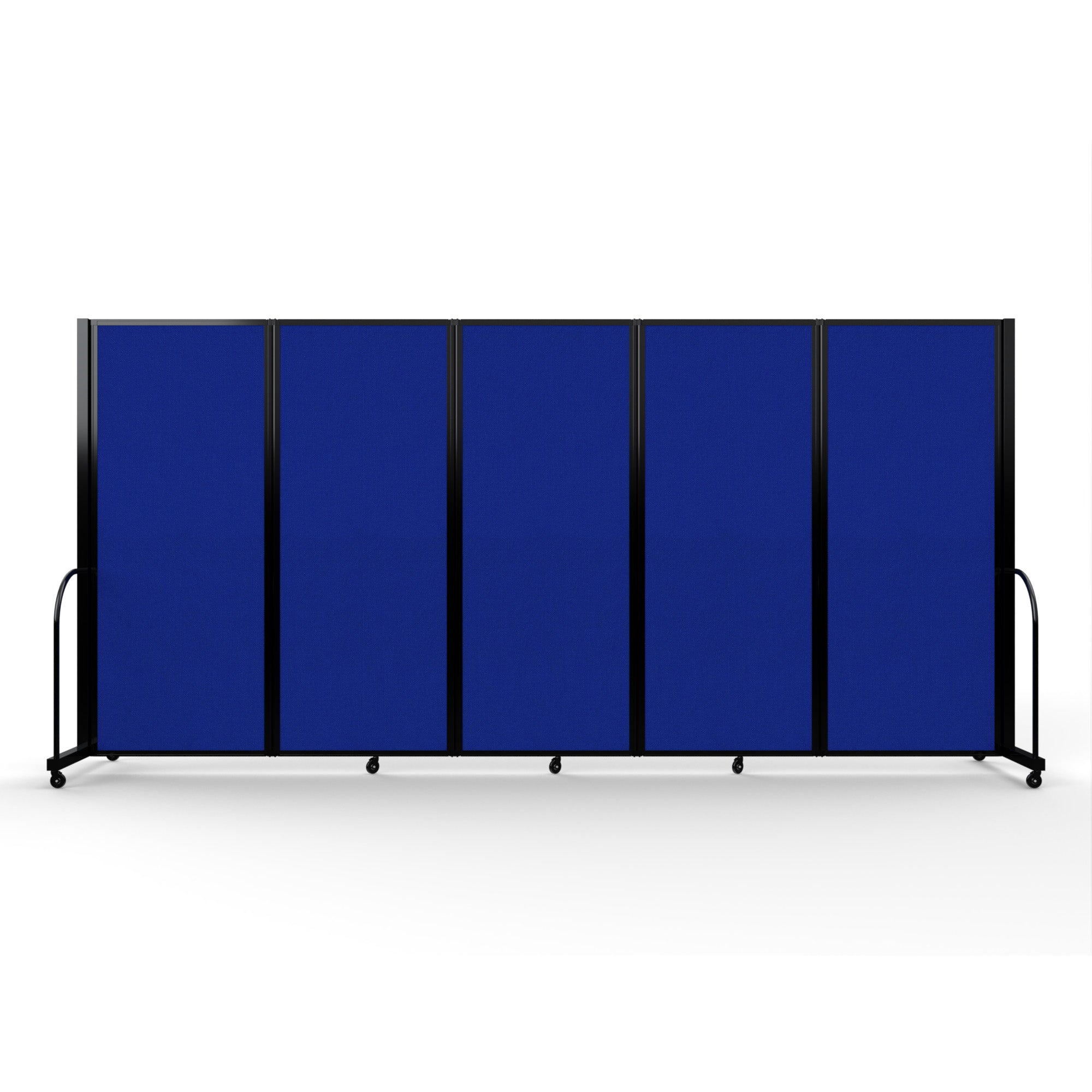 Screenflex Full Motion Divider, 6'10" x 14'1", Black Frame, Royal Blue