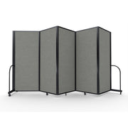 Screenflex Full Motion Divider, 6'10" x 14'1", Black Frame, Gray Smoke