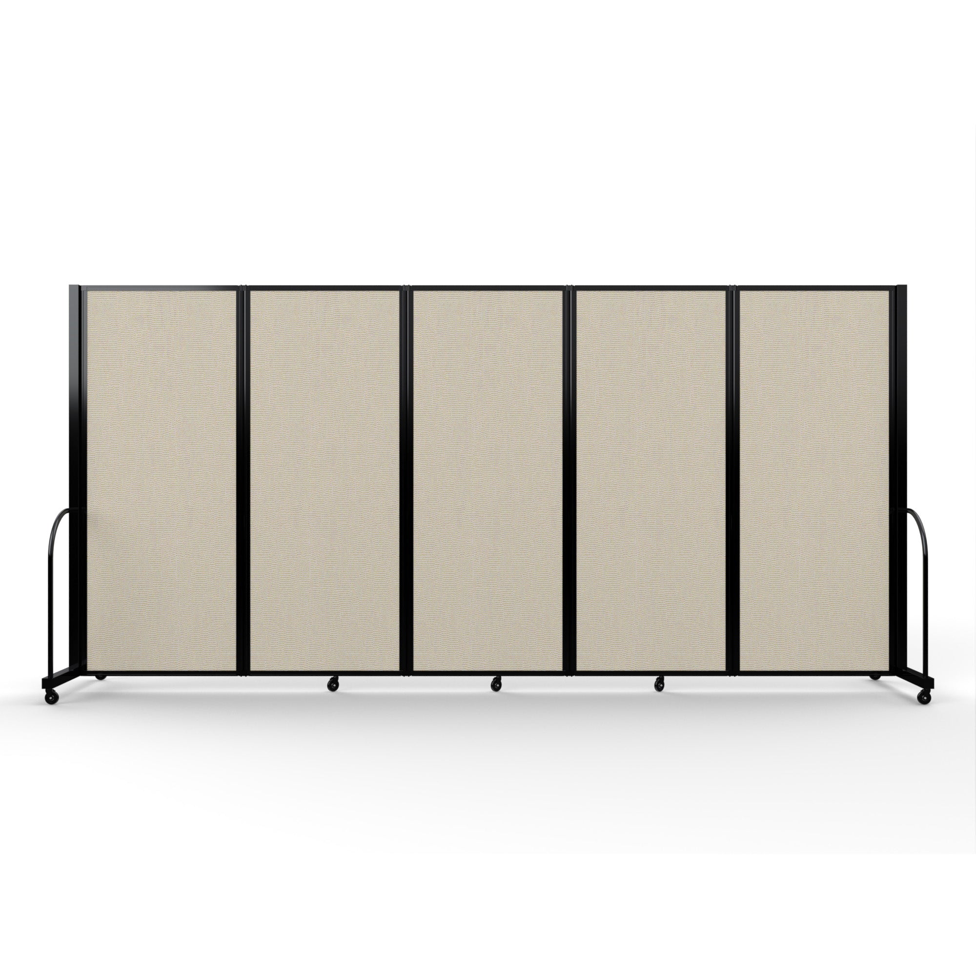 Screenflex Full Motion Divider, 6'10" x 14'1", Black Frame, Sand