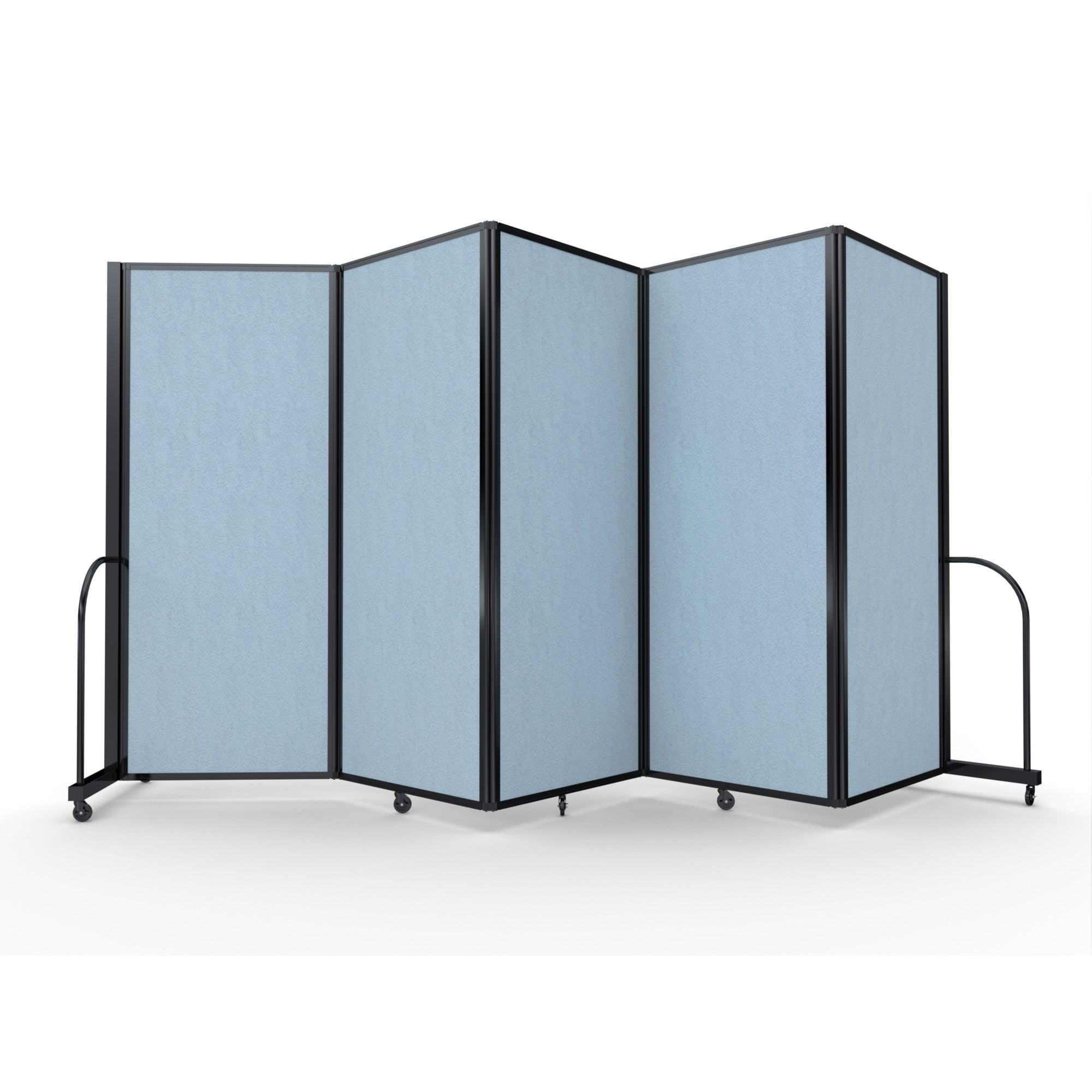 Screenflex Full Motion Divider, 6'10" x 14'1", Black Frame, Blue Tide Vinyl