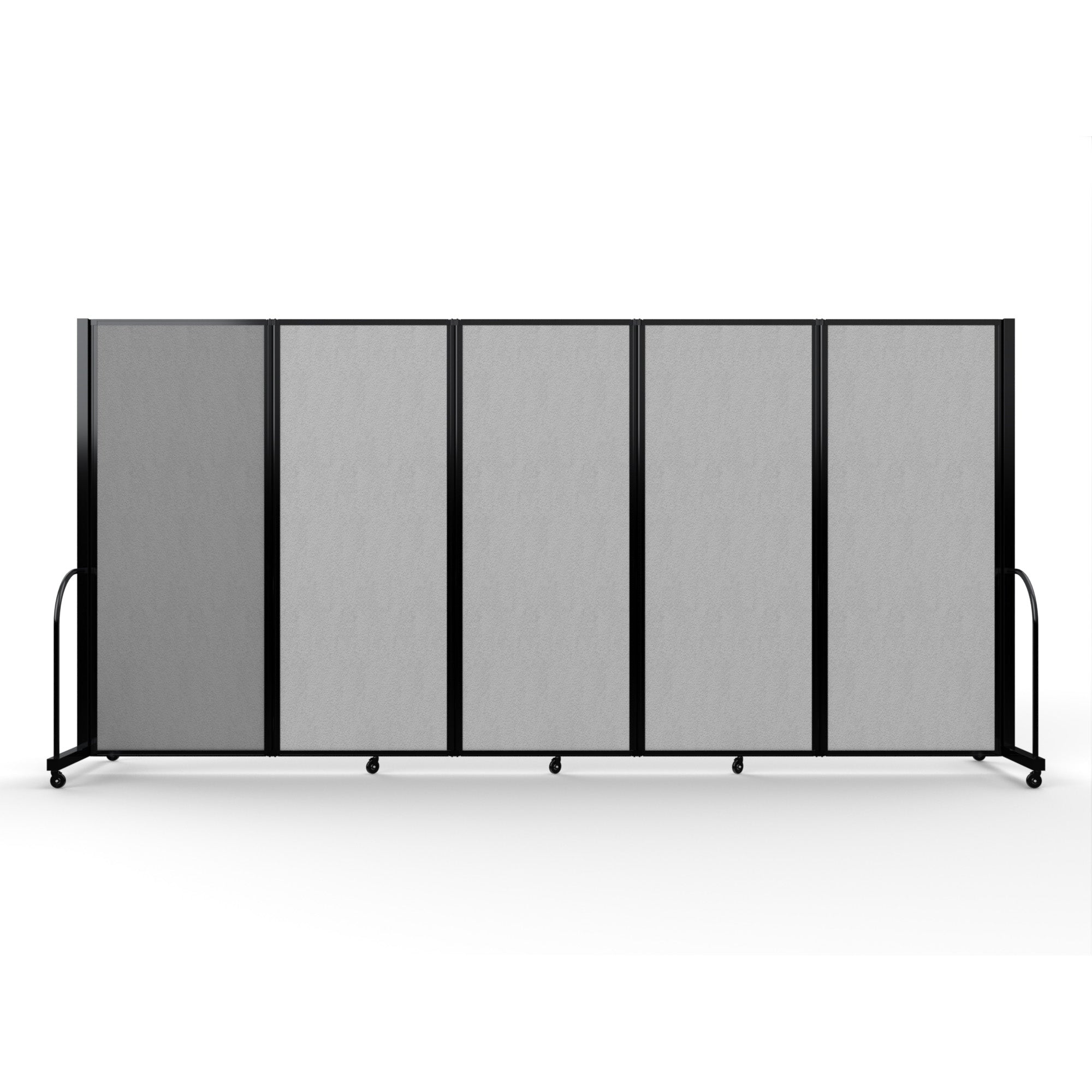 Screenflex Full Motion Divider, 6'10" x 14'1", Black Frame, Granite Vinyl