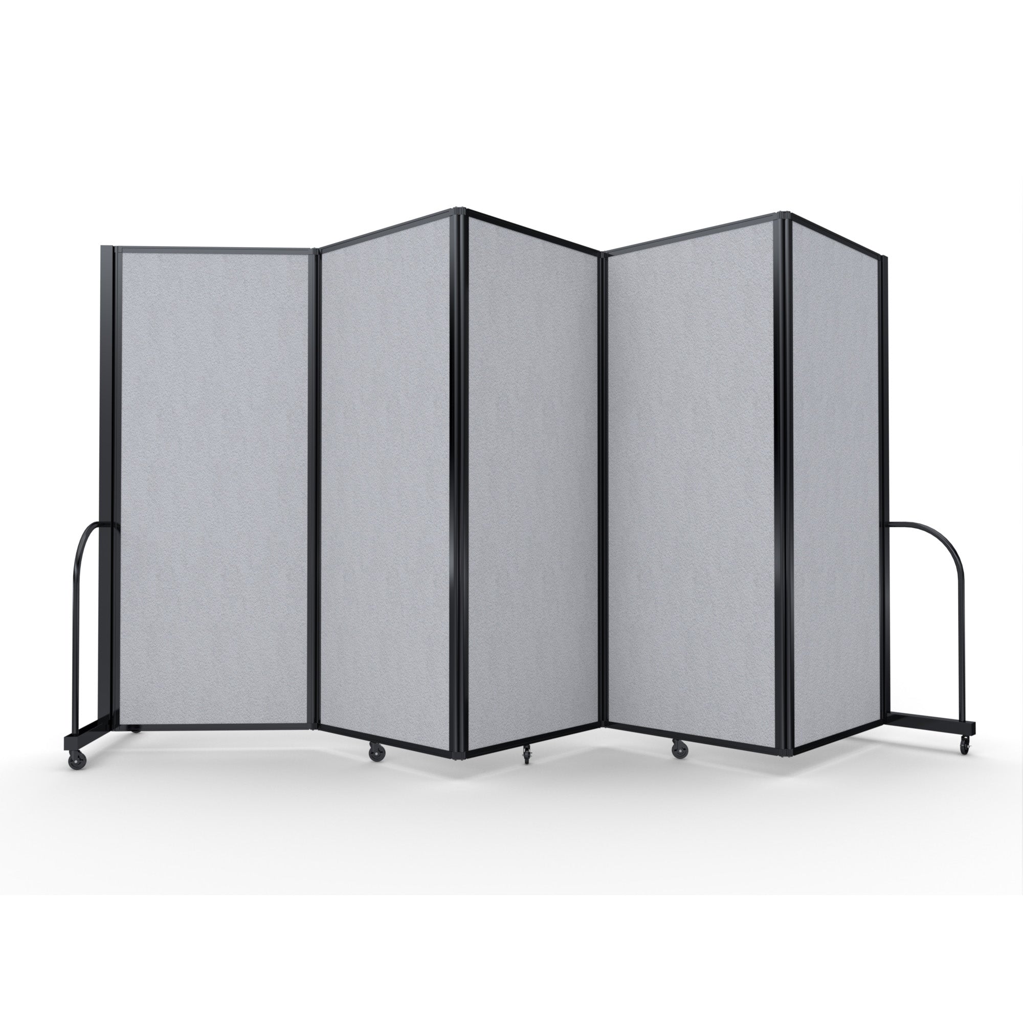 Screenflex Full Motion Divider, 6'10" x 14'1", Black Frame, Granite Vinyl