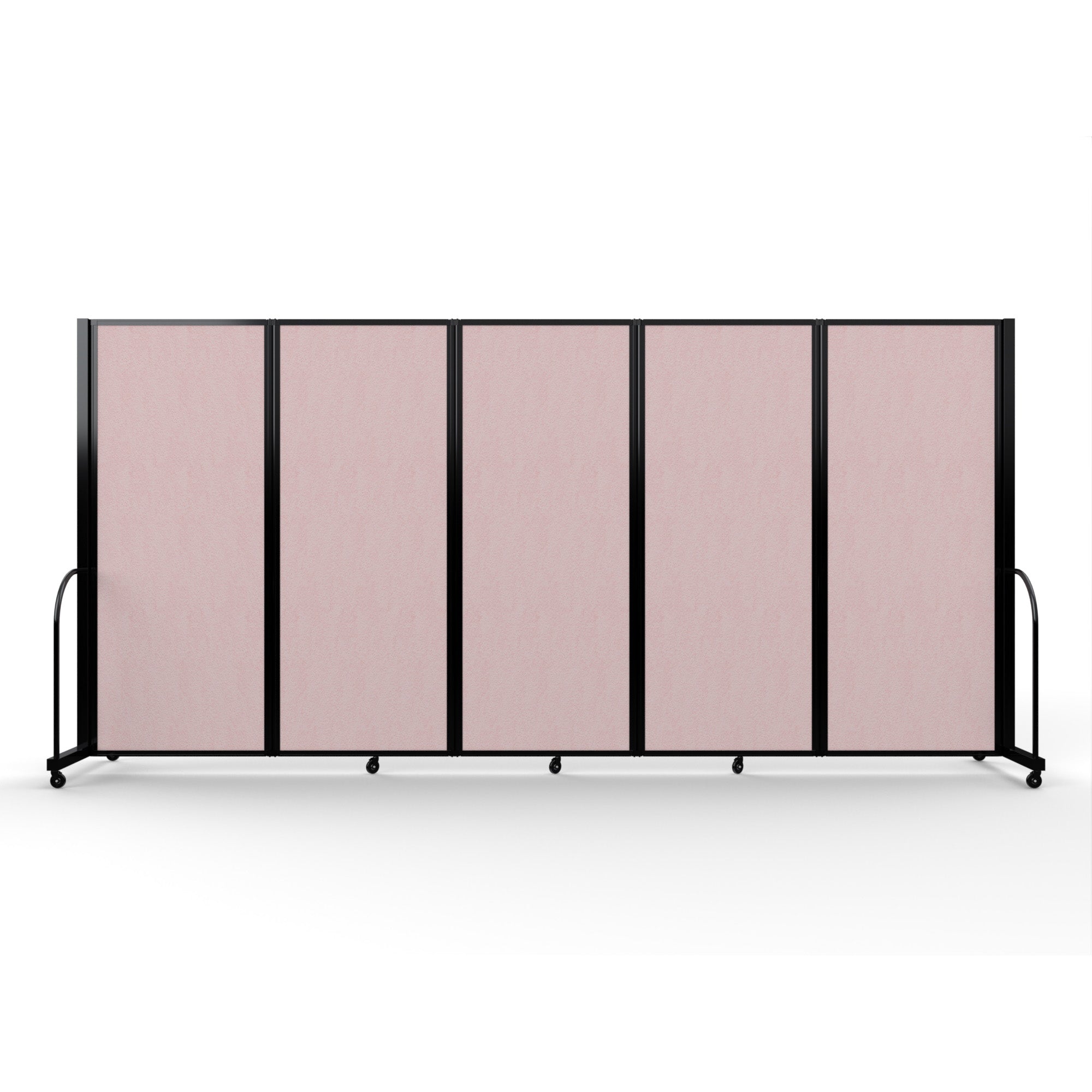 Screenflex Full Motion Divider, 6'10" x 14'1", Black Frame, Raspberry Mist Vinyl
