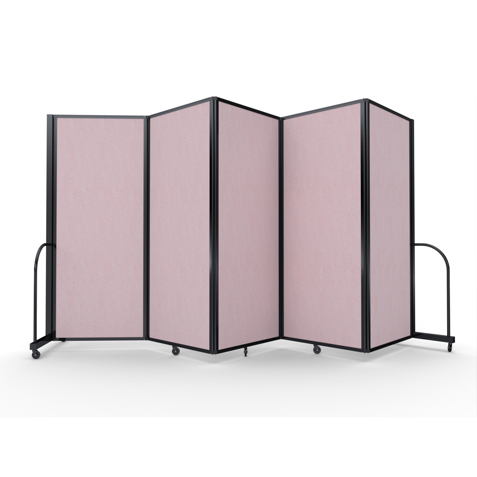 Screenflex Full Motion Divider, 6'10" x 14'1", Black Frame, Raspberry Mist Vinyl