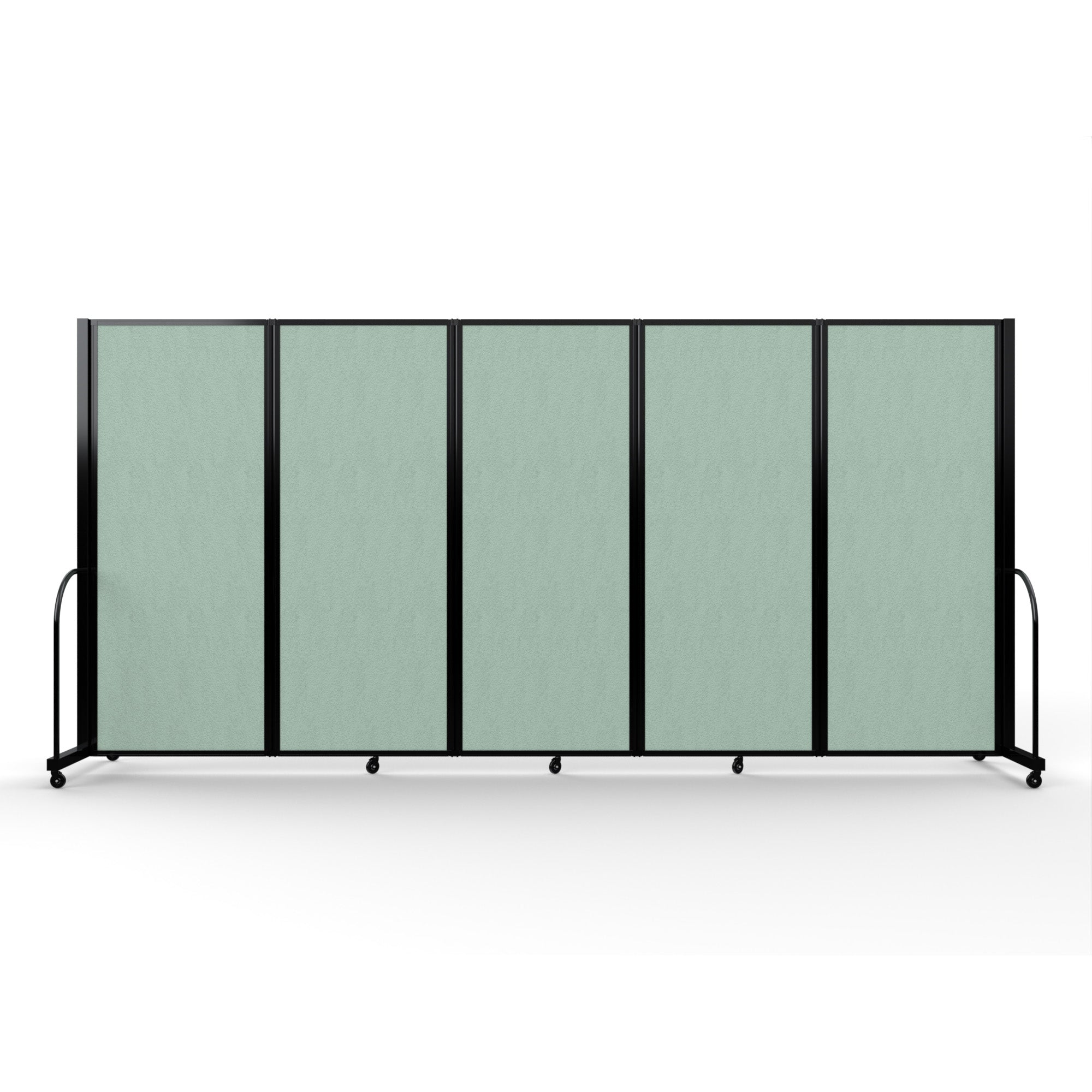 Screenflex Full Motion Divider, 6'10" x 14'1", Black Frame, Mint Vinyl