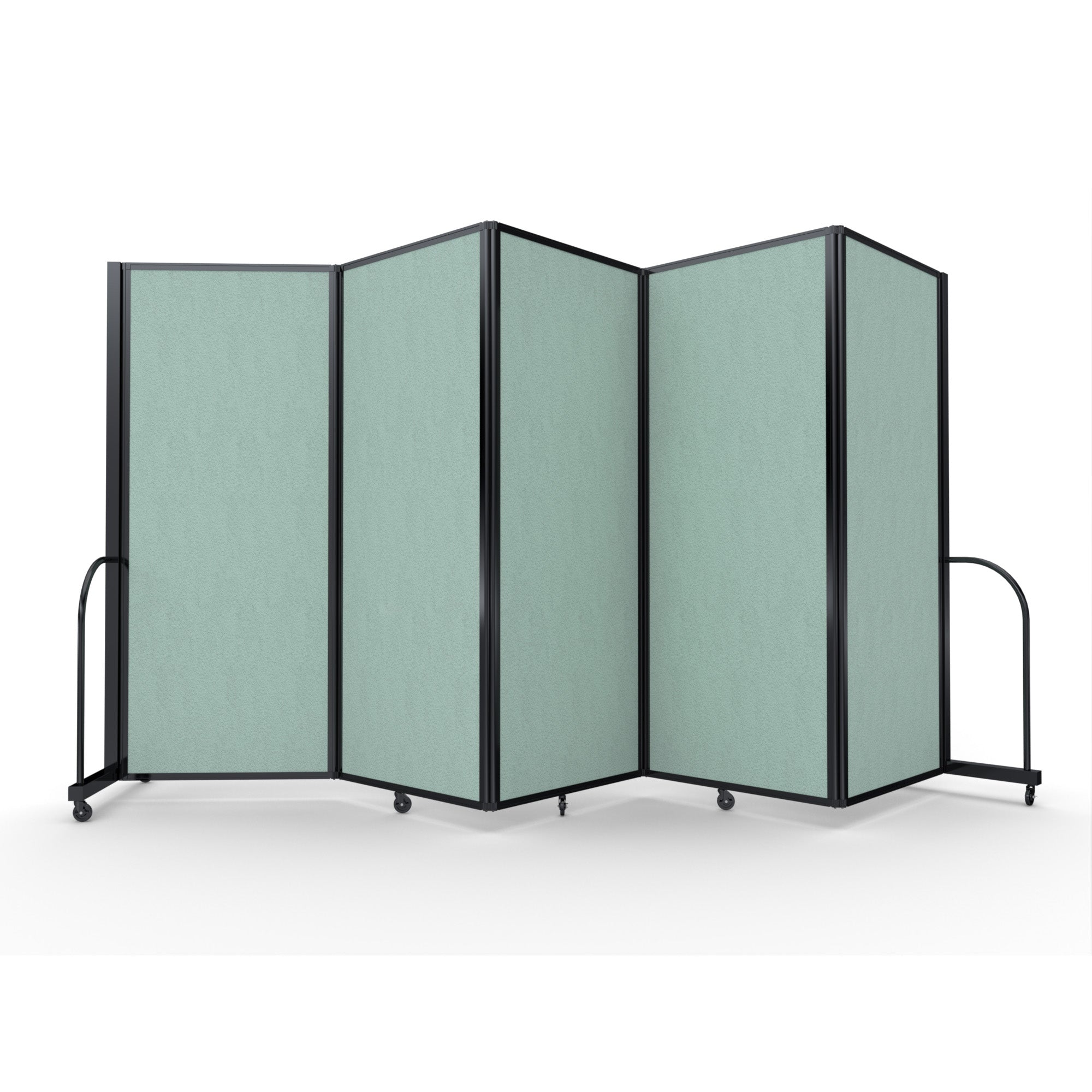 Screenflex Full Motion Divider, 6'10" x 14'1", Black Frame, Mint Vinyl