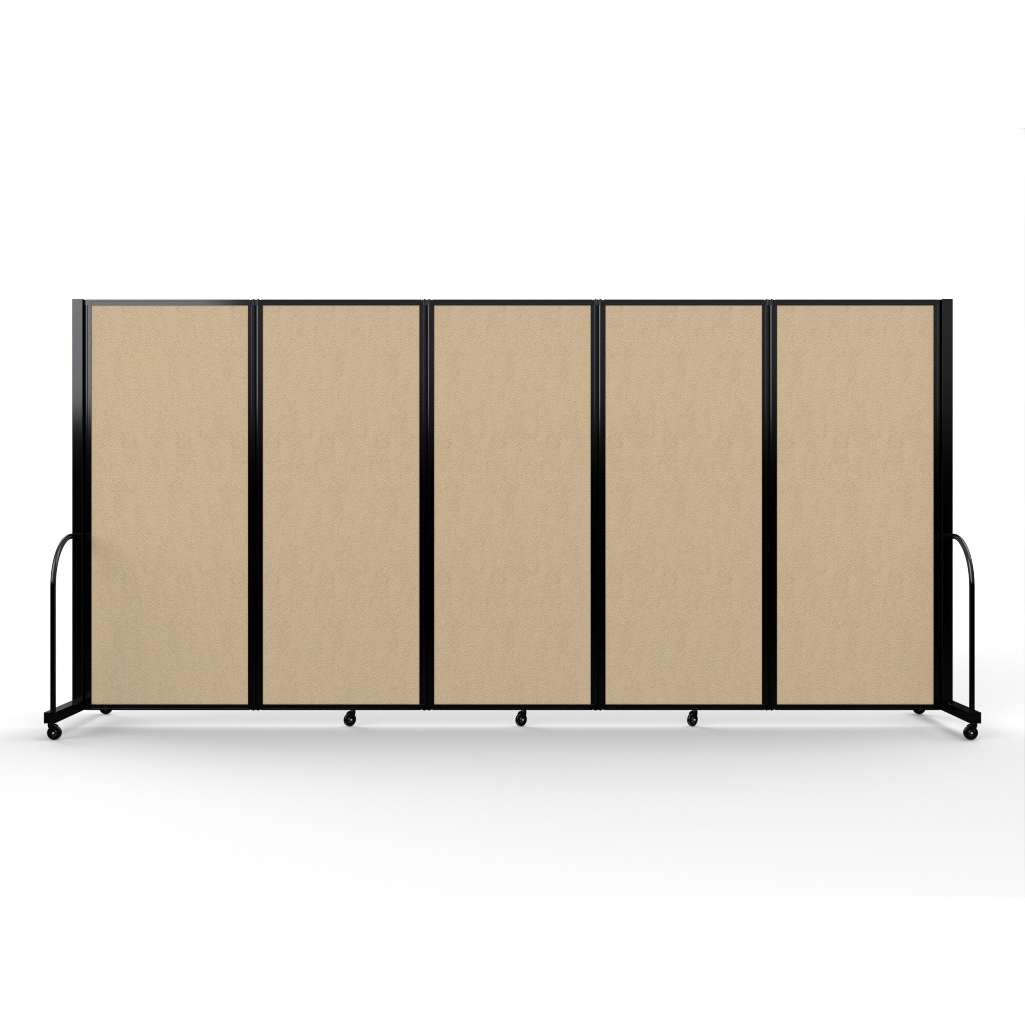 Screenflex Full Motion Divider, 6'10" x 14'1", Black Frame, Sandalwood Vinyl