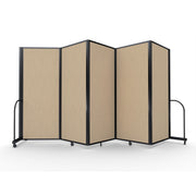 Screenflex Full Motion Divider, 6'10" x 14'1", Black Frame, Sandalwood Vinyl