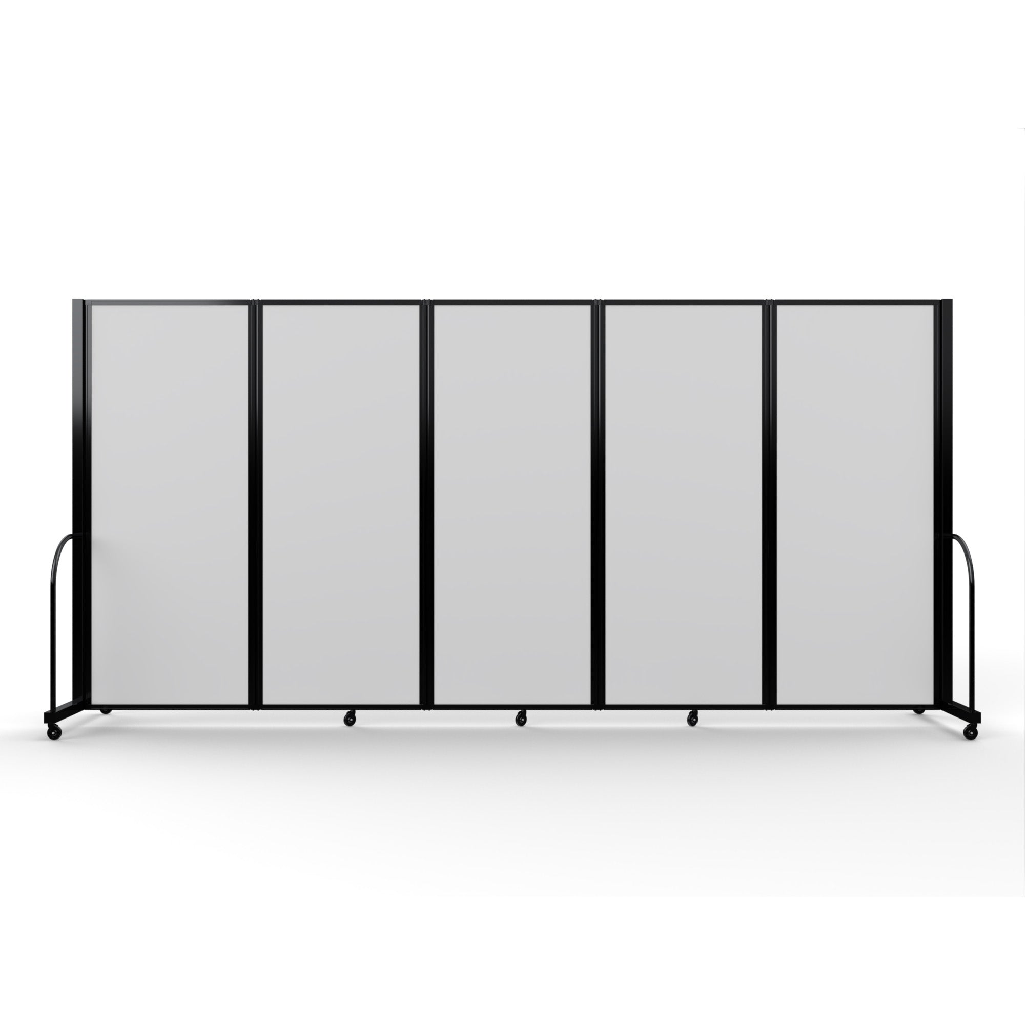 Screenflex Full Motion Divider, 6'10" x 14'1", Black Frame, Ice Vinyl