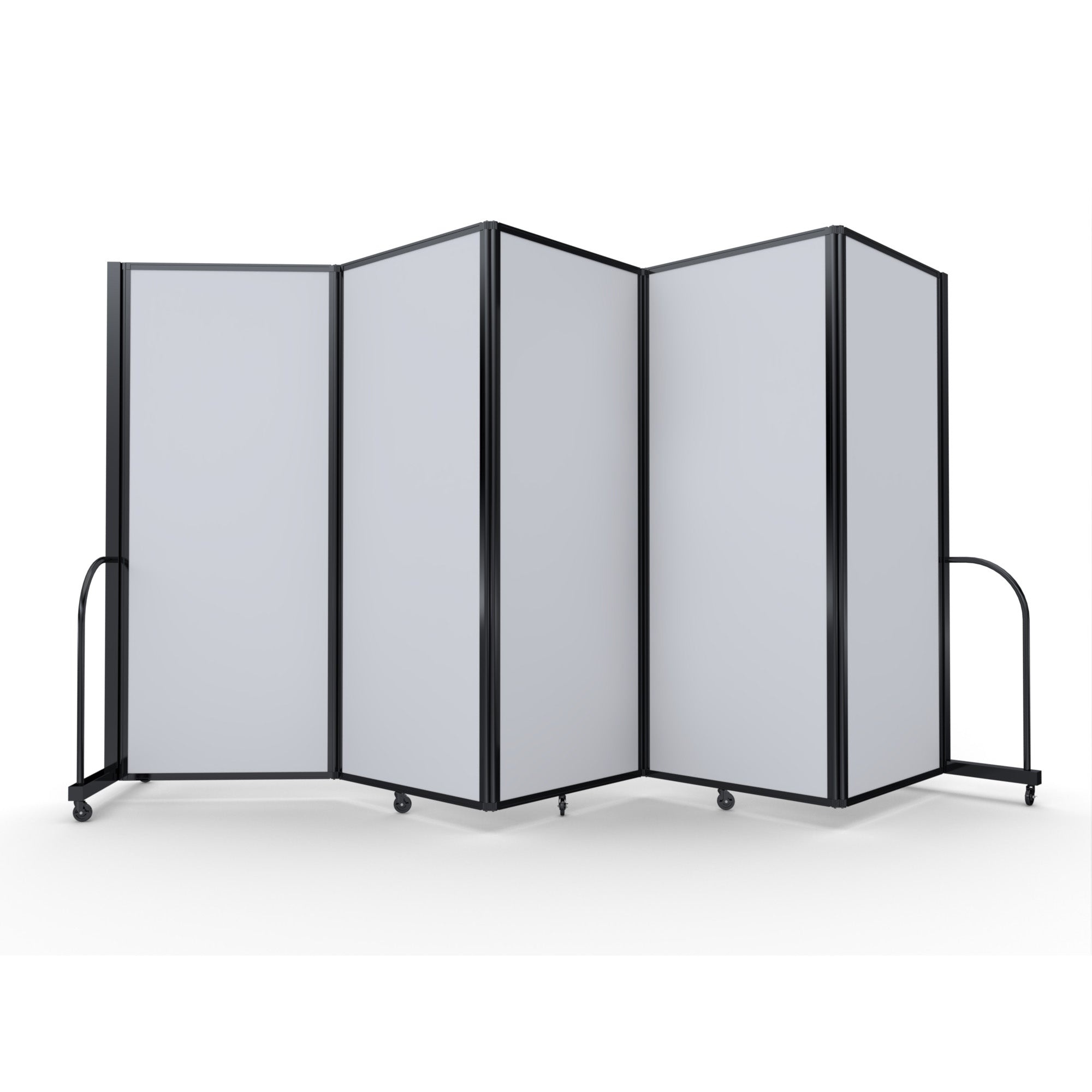 Screenflex Full Motion Divider, 6'10" x 14'1", Black Frame, Ice Vinyl