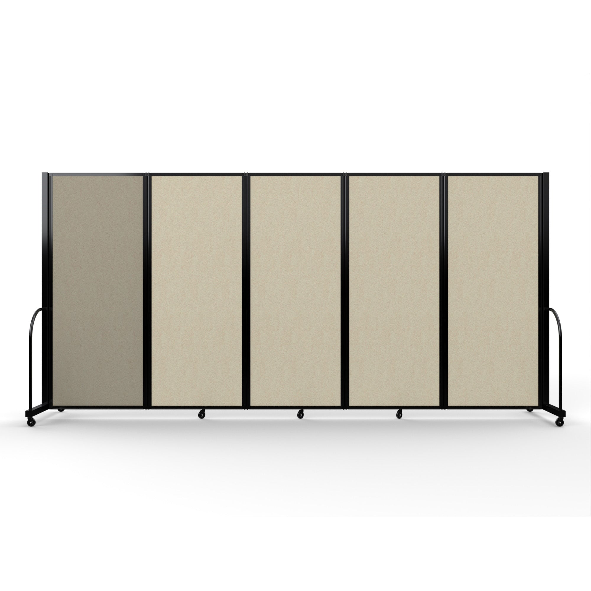 Screenflex Full Motion Divider, 6'10" x 14'1", Black Frame, Hazelnut Vinyl