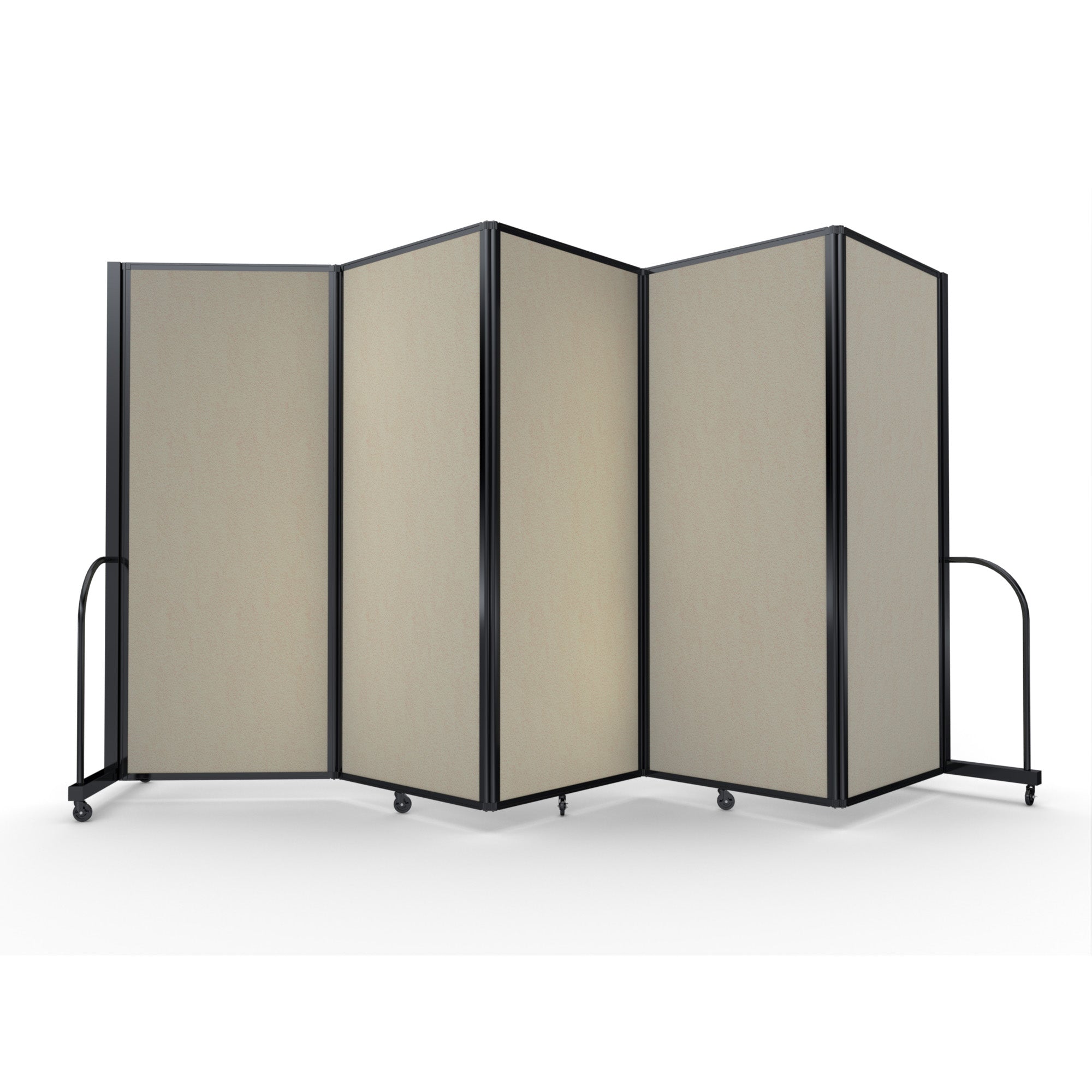 Screenflex Full Motion Divider, 6'10" x 14'1", Black Frame, Hazelnut Vinyl
