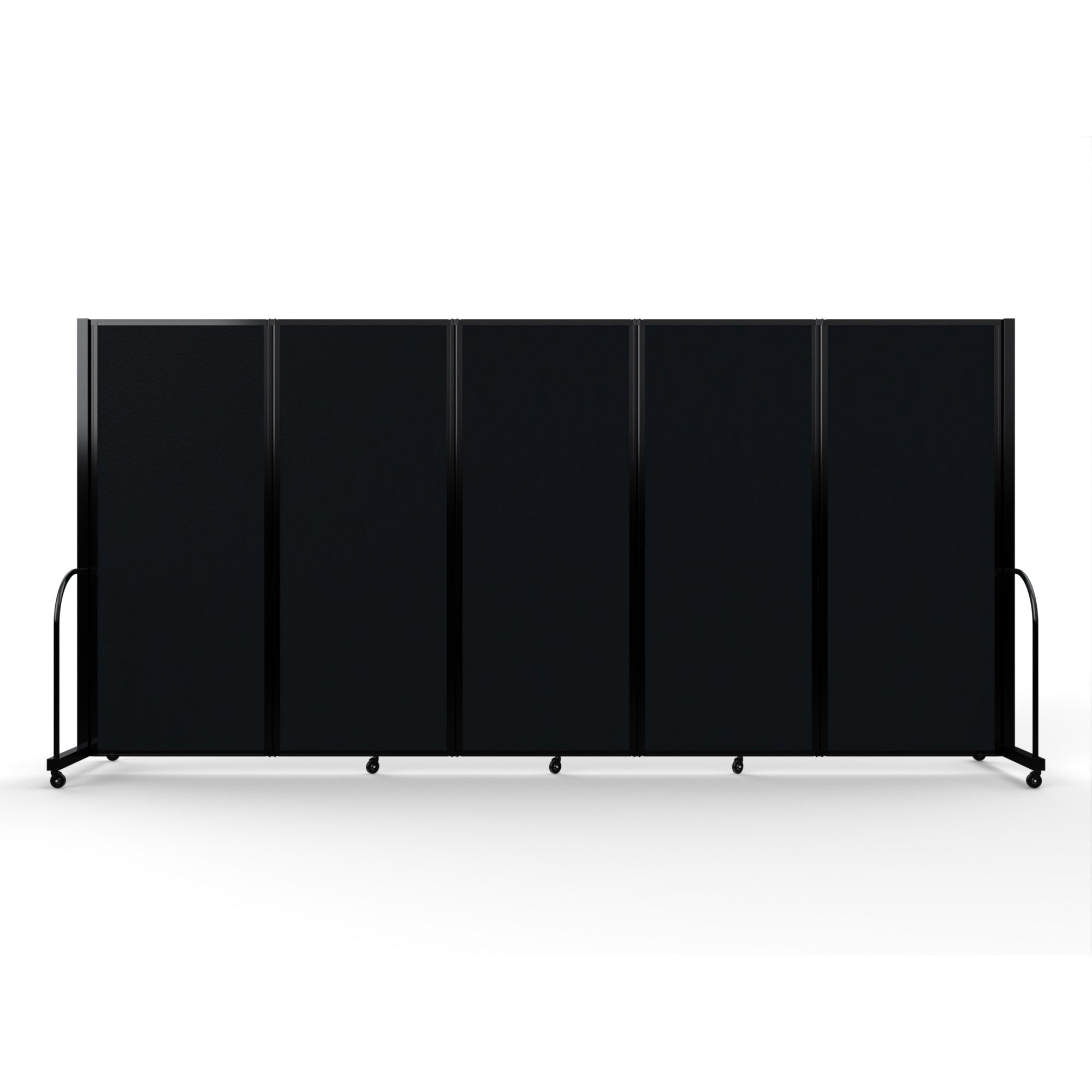 Screenflex Full Motion Divider, 6'10" x 14'1", Black Frame, Coal Vinyl