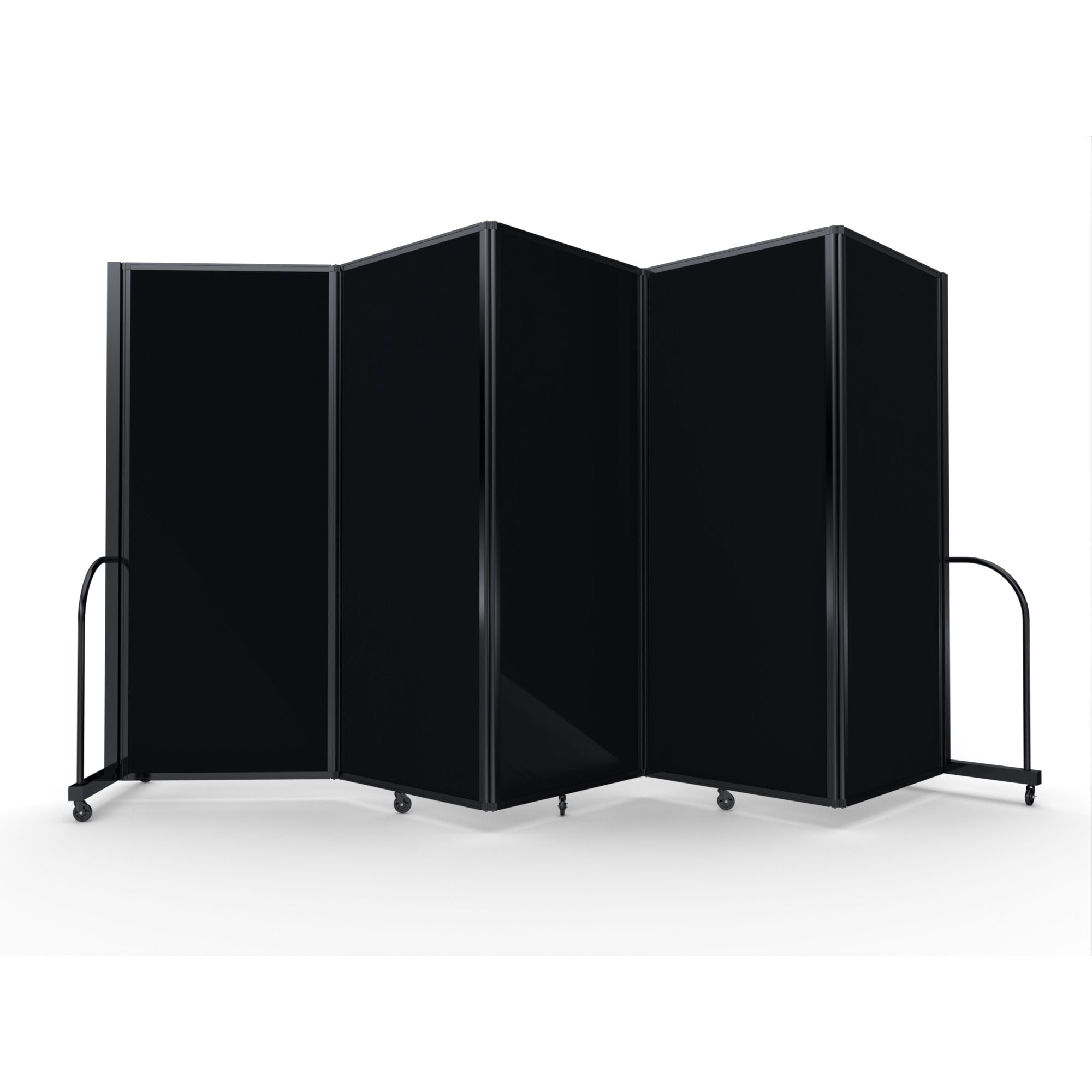 Screenflex Full Motion Divider, 6'10" x 14'1", Black Frame, Coal Vinyl