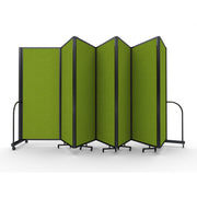 Screenflex Full Motion Divider, 6'10" x 19'7", Black Frame, Apple Green