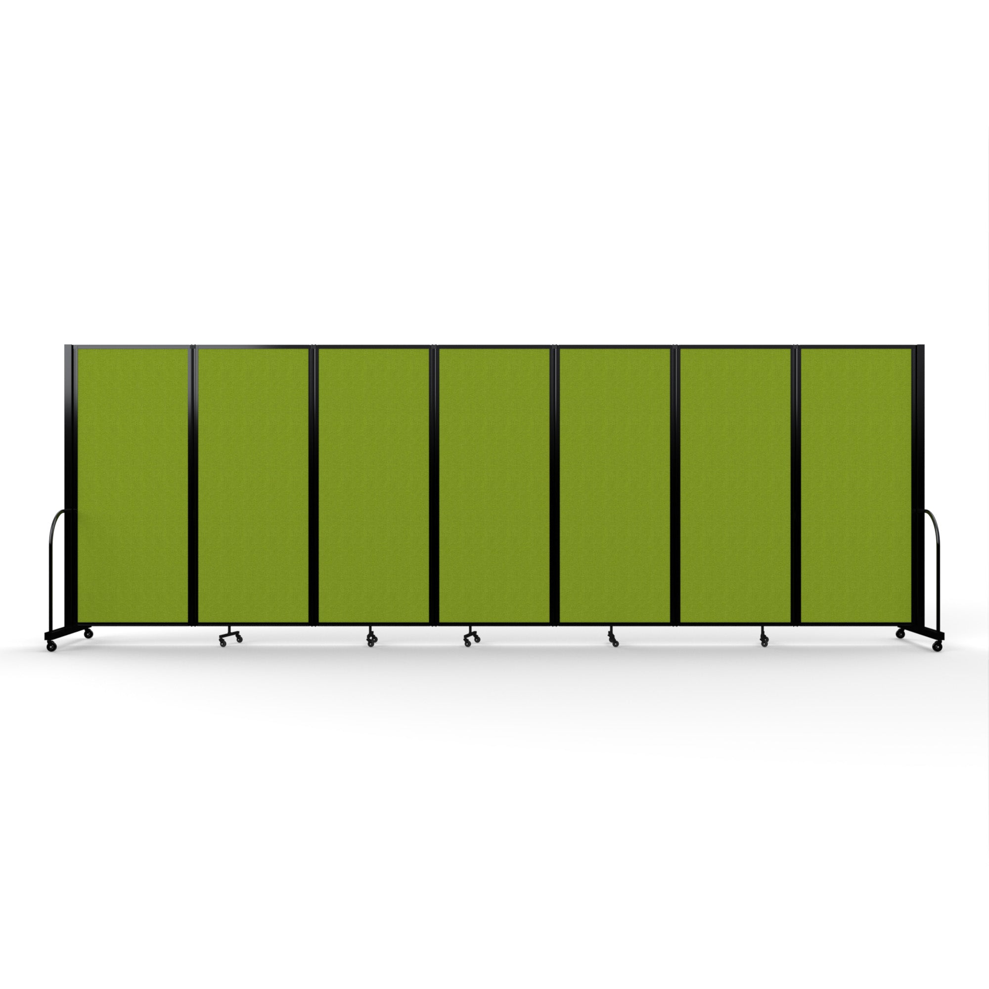 Screenflex Full Motion Divider, 6'10" x 19'7", Black Frame, Apple Green