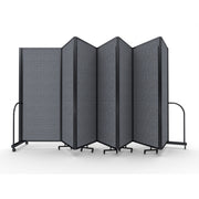 Screenflex Full Motion Divider, 6'10" x 19'7", Black Frame, Stone