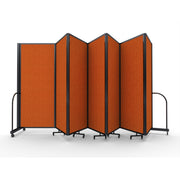 Screenflex Full Motion Divider, 6'10" x 19'7", Black Frame, Orange
