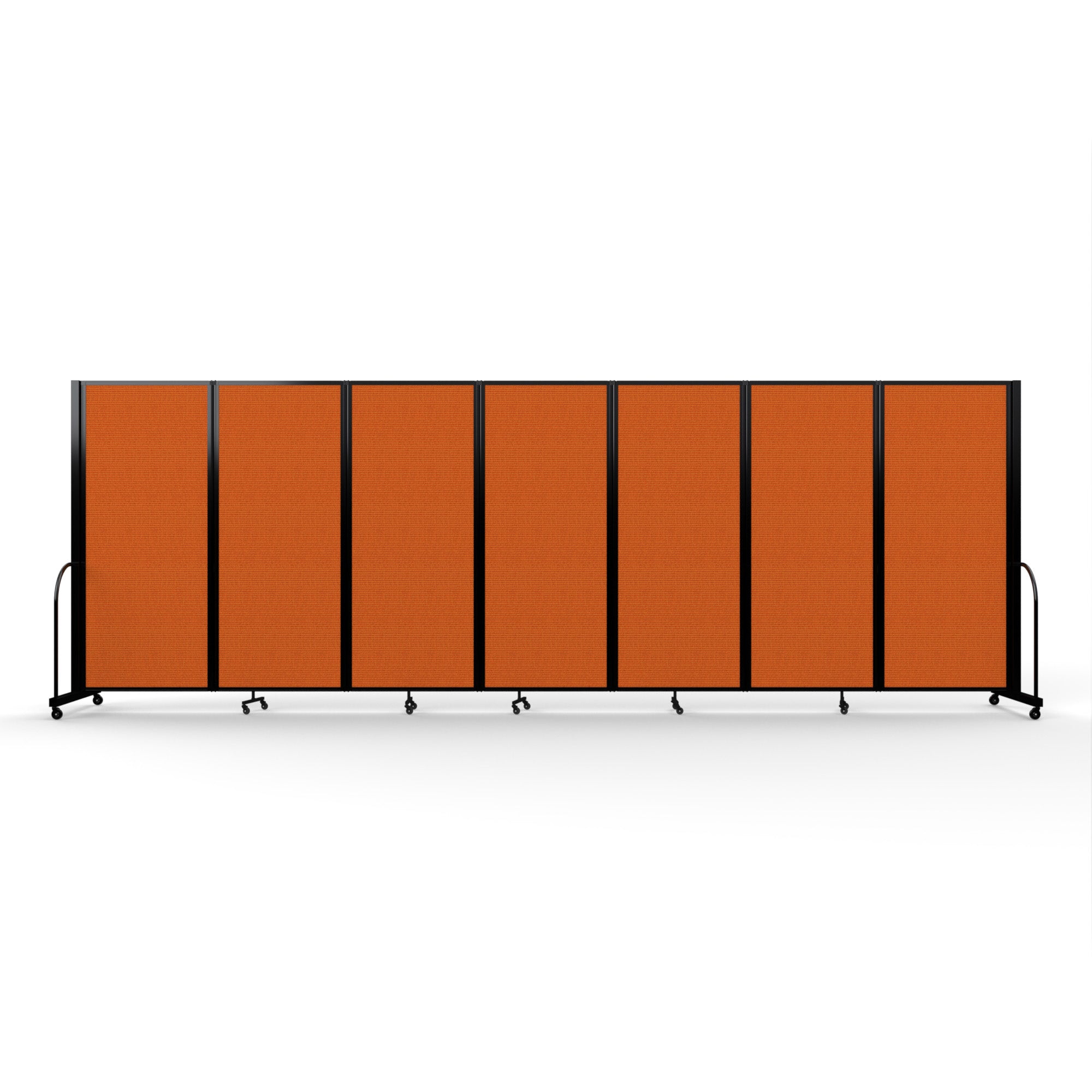 Screenflex Full Motion Divider, 6'10" x 19'7", Black Frame, Orange
