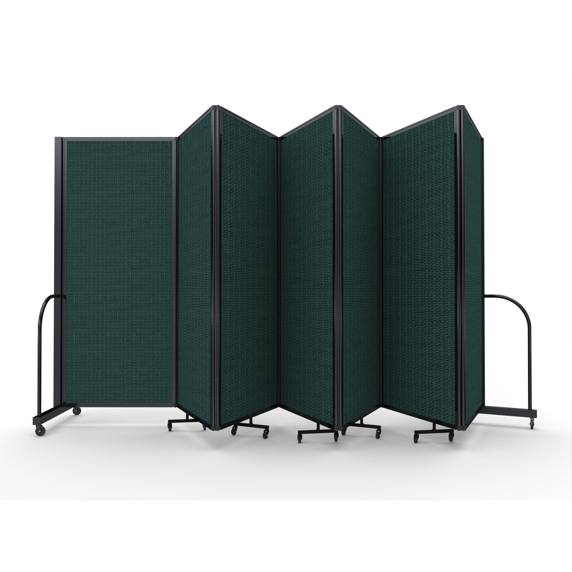 Screenflex Full Motion Divider, 6'10" x 19'7", Black Frame, Mallard
