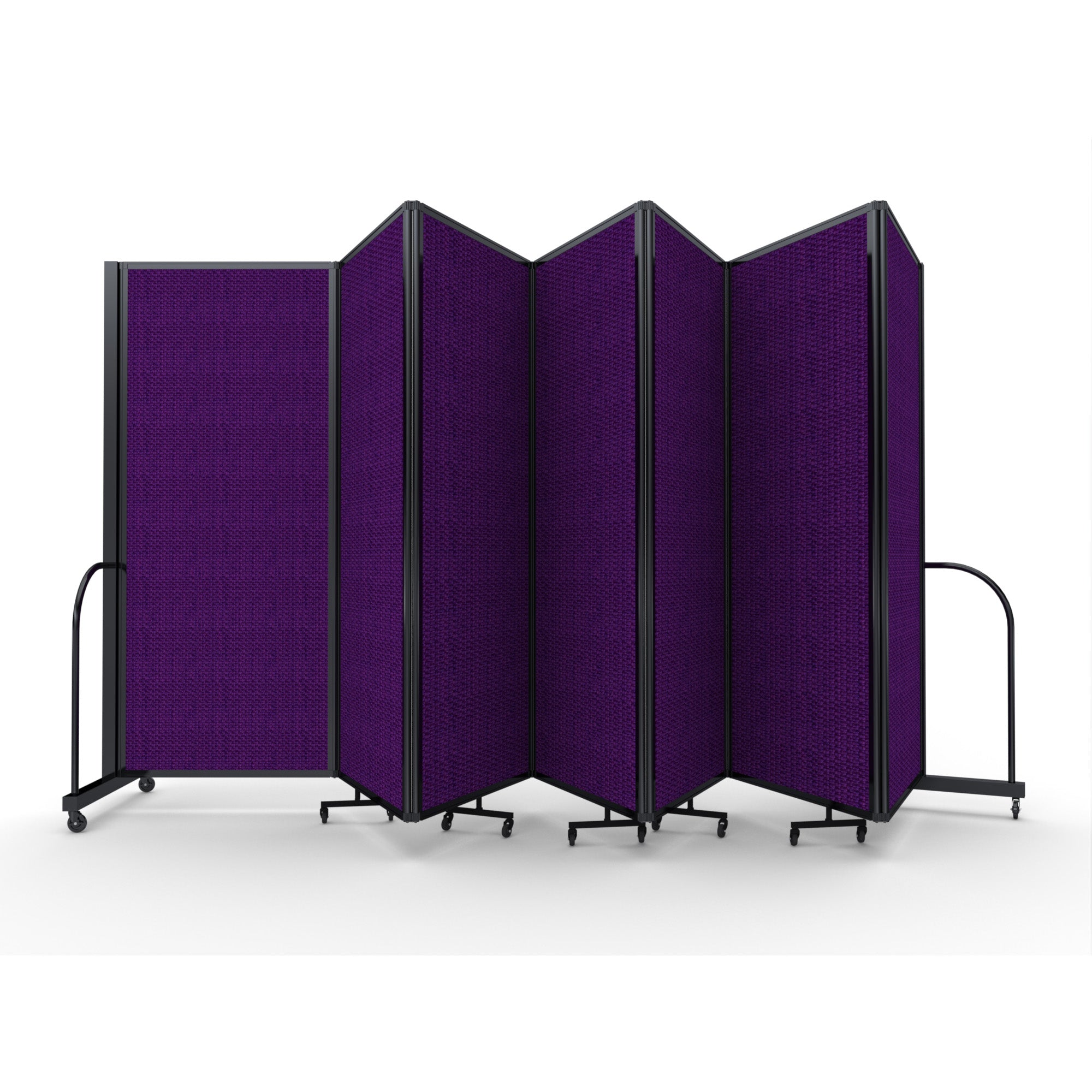 Screenflex Full Motion Divider, 6'10" x 19'7", Black Frame, Purple