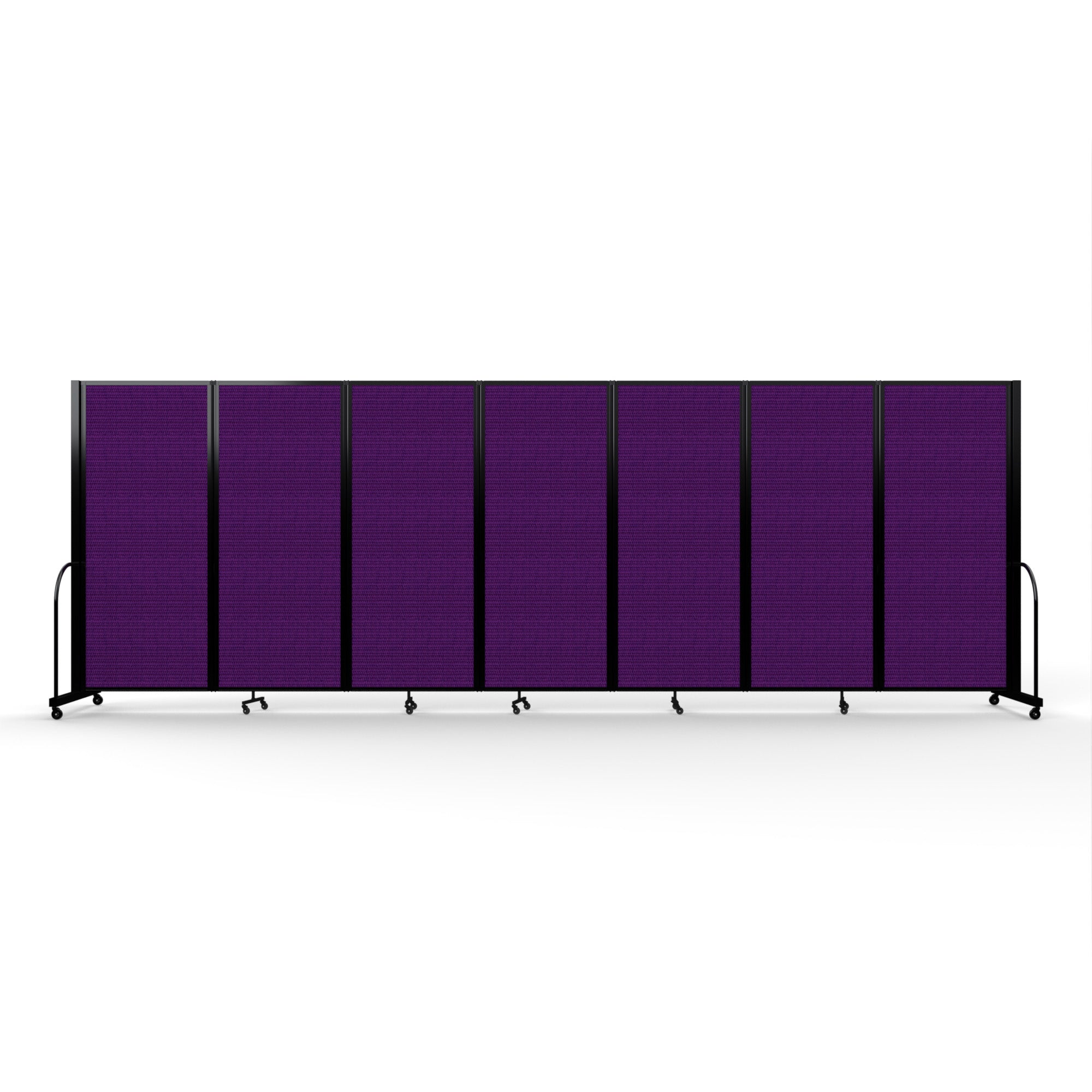 Screenflex Full Motion Divider, 6'10" x 19'7", Black Frame, Purple