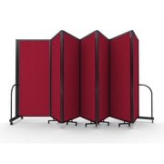 Screenflex Full Motion Divider, 6'10" x 19'7", Black Frame, Primary Red