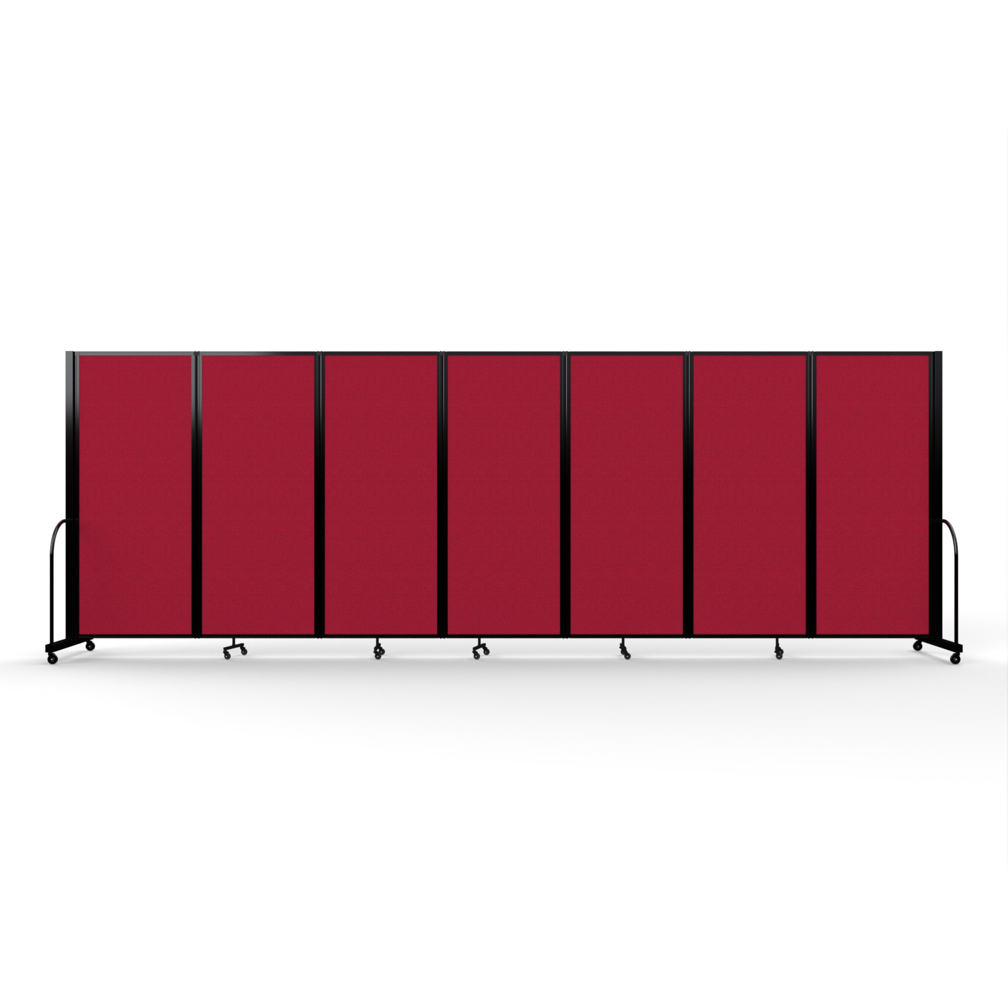 Screenflex Full Motion Divider, 6'10" x 19'7", Black Frame, Primary Red