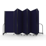 Screenflex Full Motion Divider, 6'10" x 19'7", Black Frame, Navy