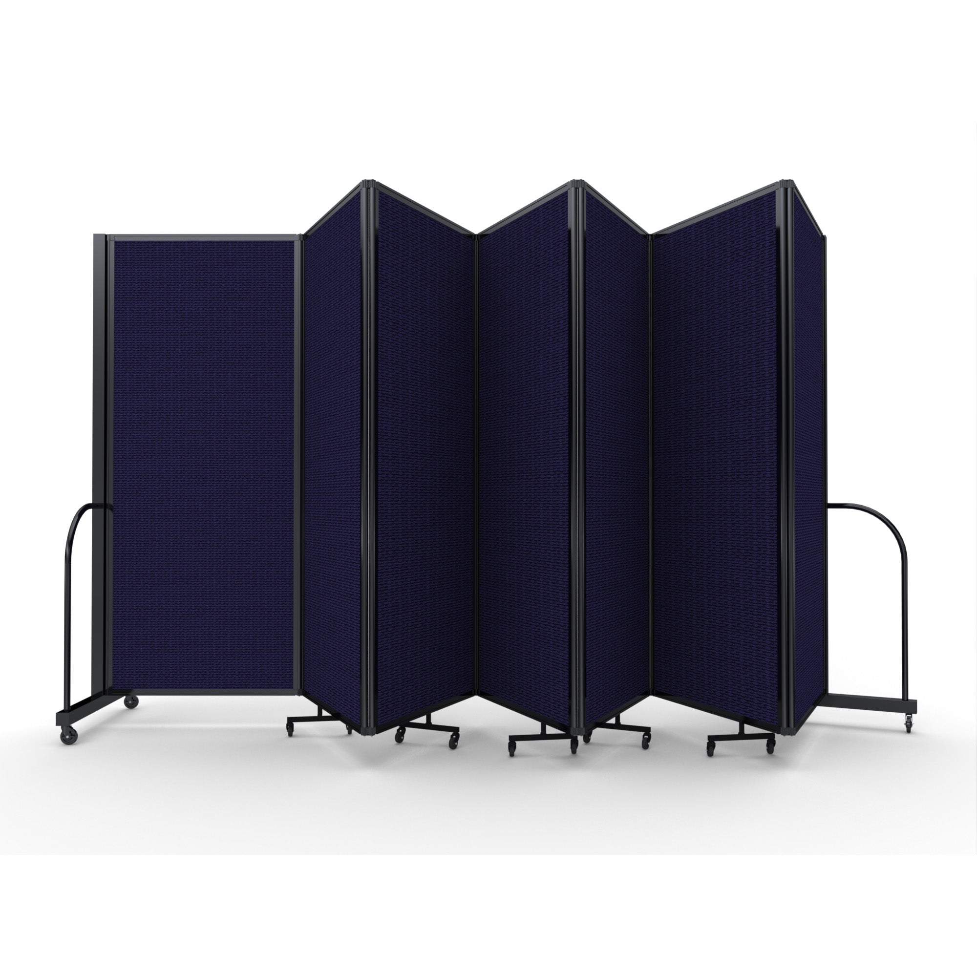 Screenflex Full Motion Divider, 6'10" x 19'7", Black Frame, Navy