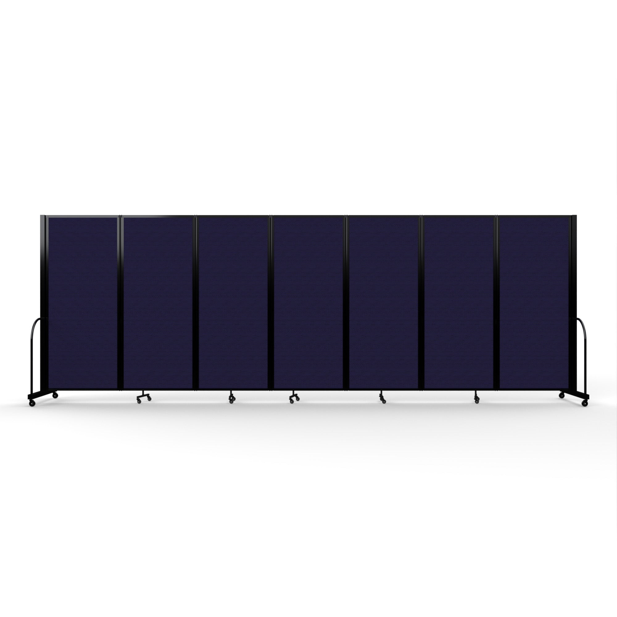 Screenflex Full Motion Divider, 6'10" x 19'7", Black Frame, Navy