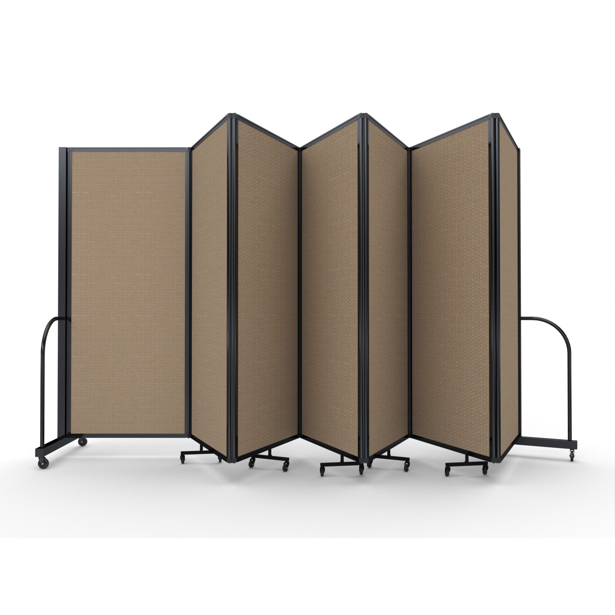 Screenflex Full Motion Divider, 6'10" x 19'7", Black Frame, Desert