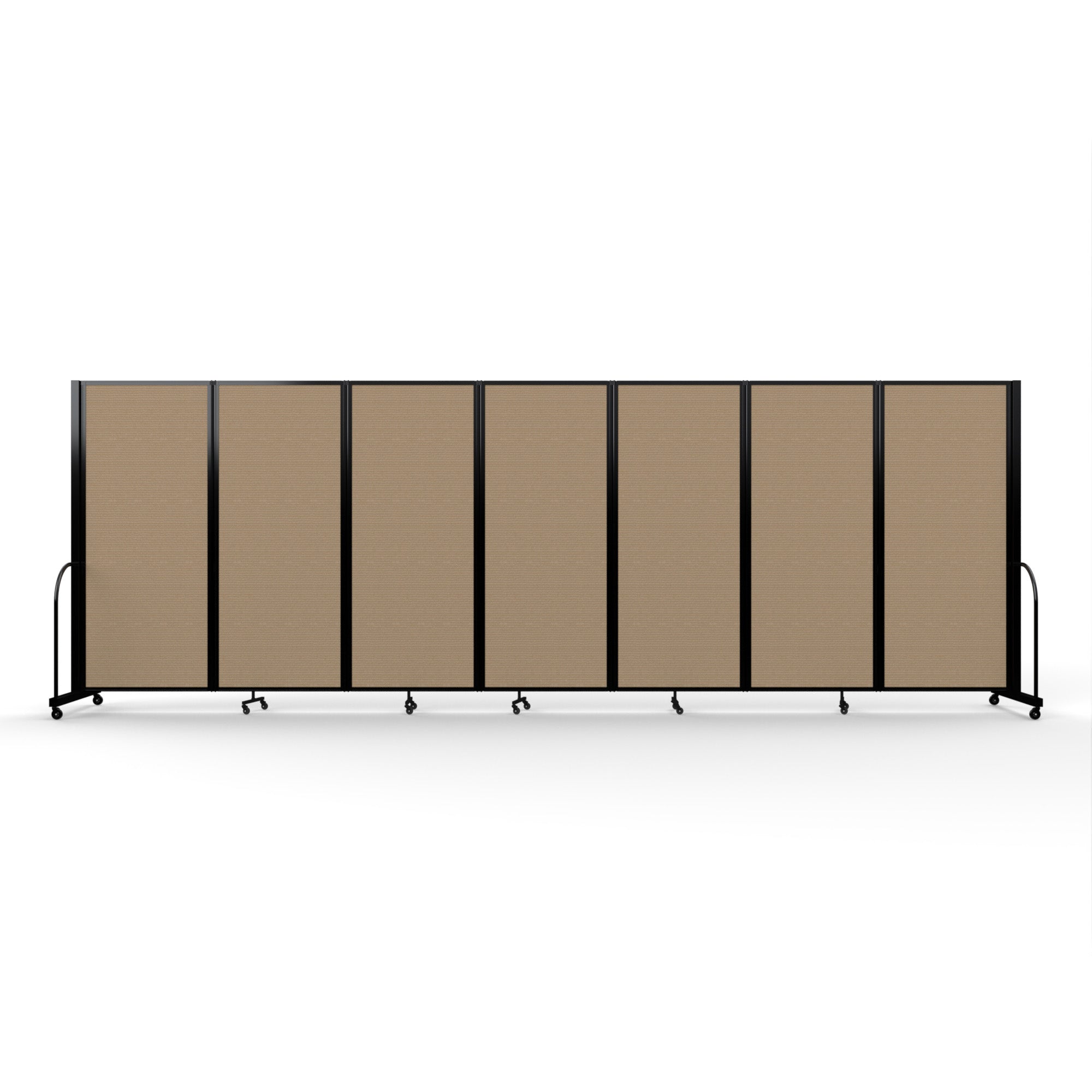 Screenflex Full Motion Divider, 6'10" x 19'7", Black Frame, Desert