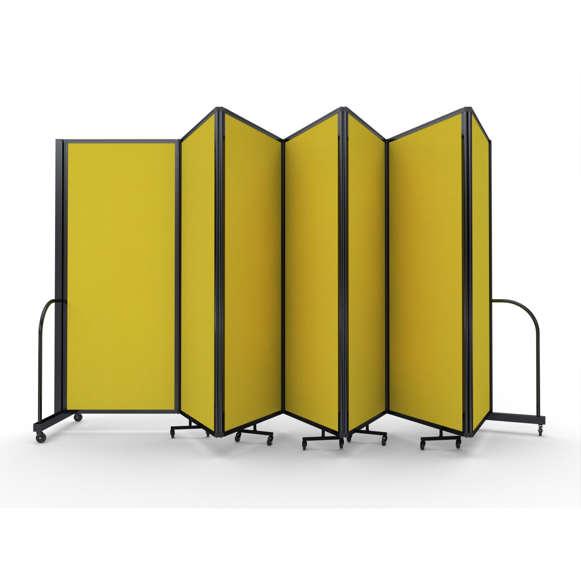 Screenflex Full Motion Divider, 6'10" x 19'7", Black Frame, Primary Yellow