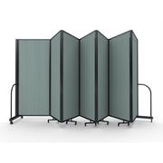 Screenflex Full Motion Divider, 6'10" x 19'7", Black Frame, Sea Green