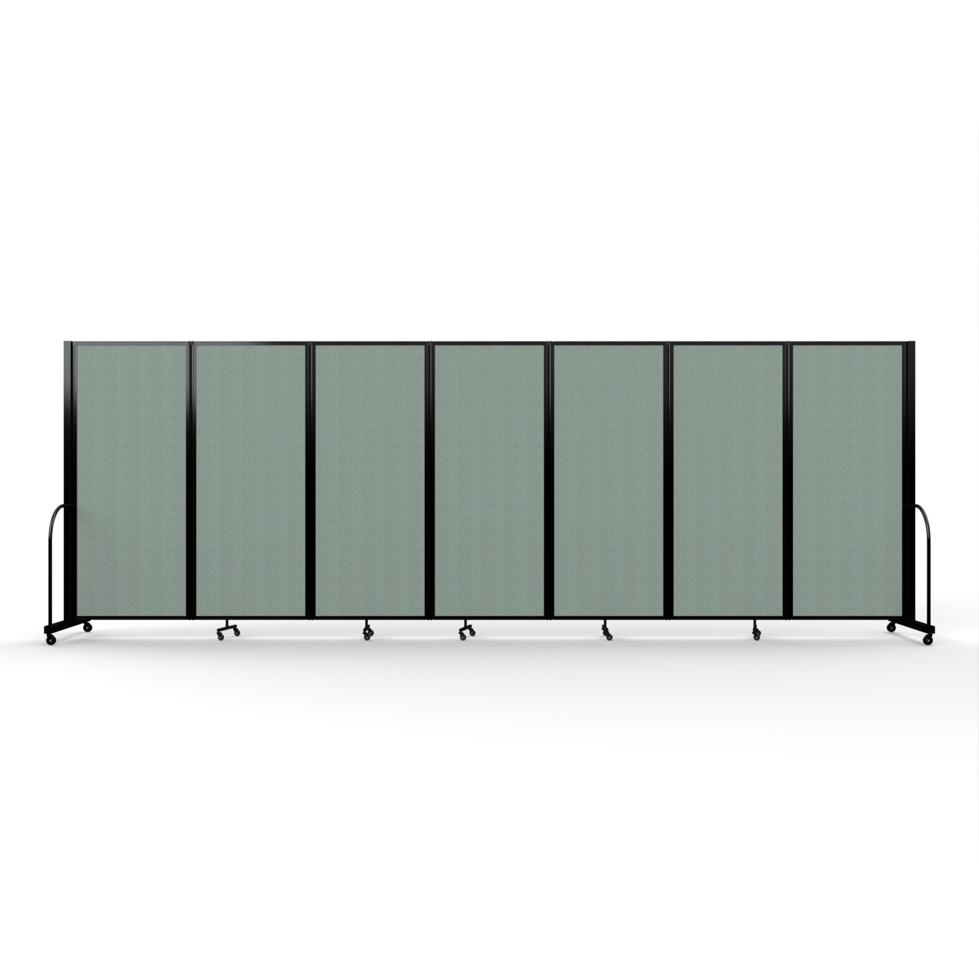 Screenflex Full Motion Divider, 6'10" x 19'7", Black Frame, Sea Green