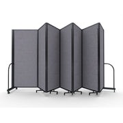 Screenflex Full Motion Divider, 6'10" x 19'7", Black Frame, Select Gray