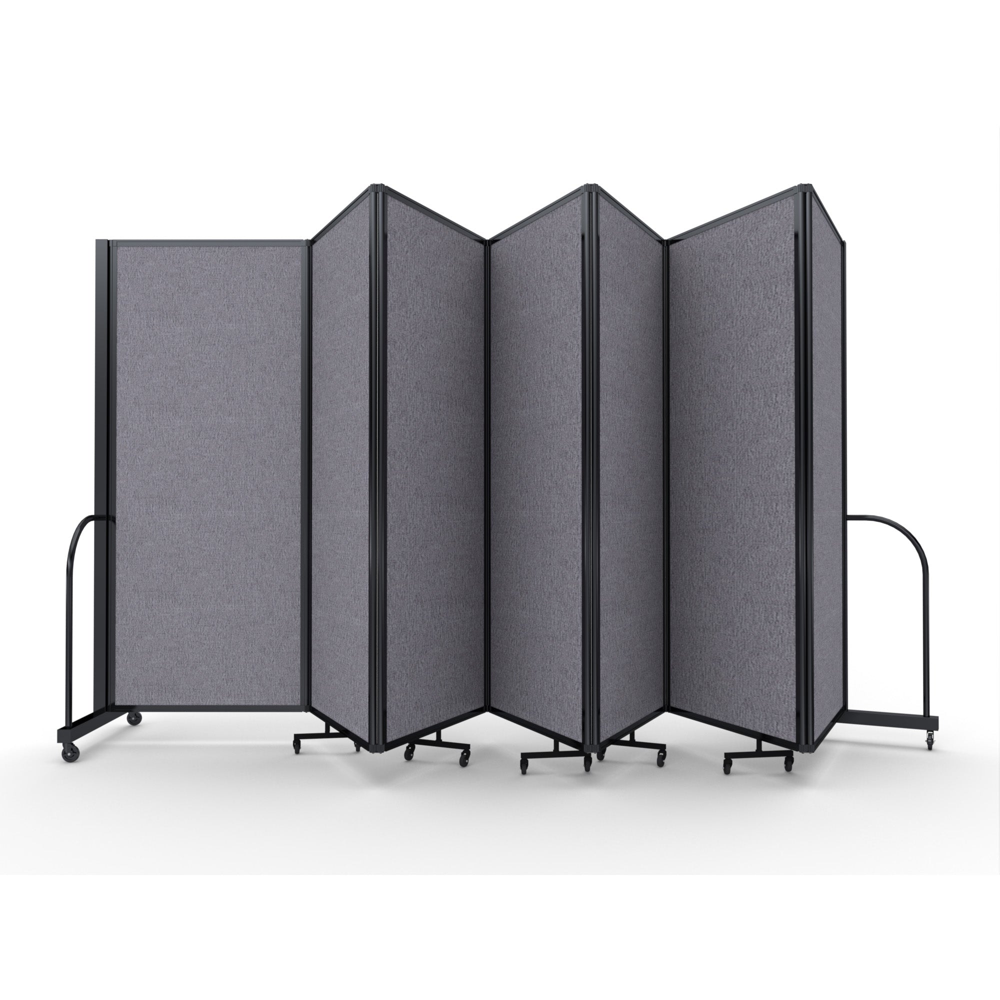 Screenflex Full Motion Divider, 6'10" x 19'7", Black Frame, Select Gray
