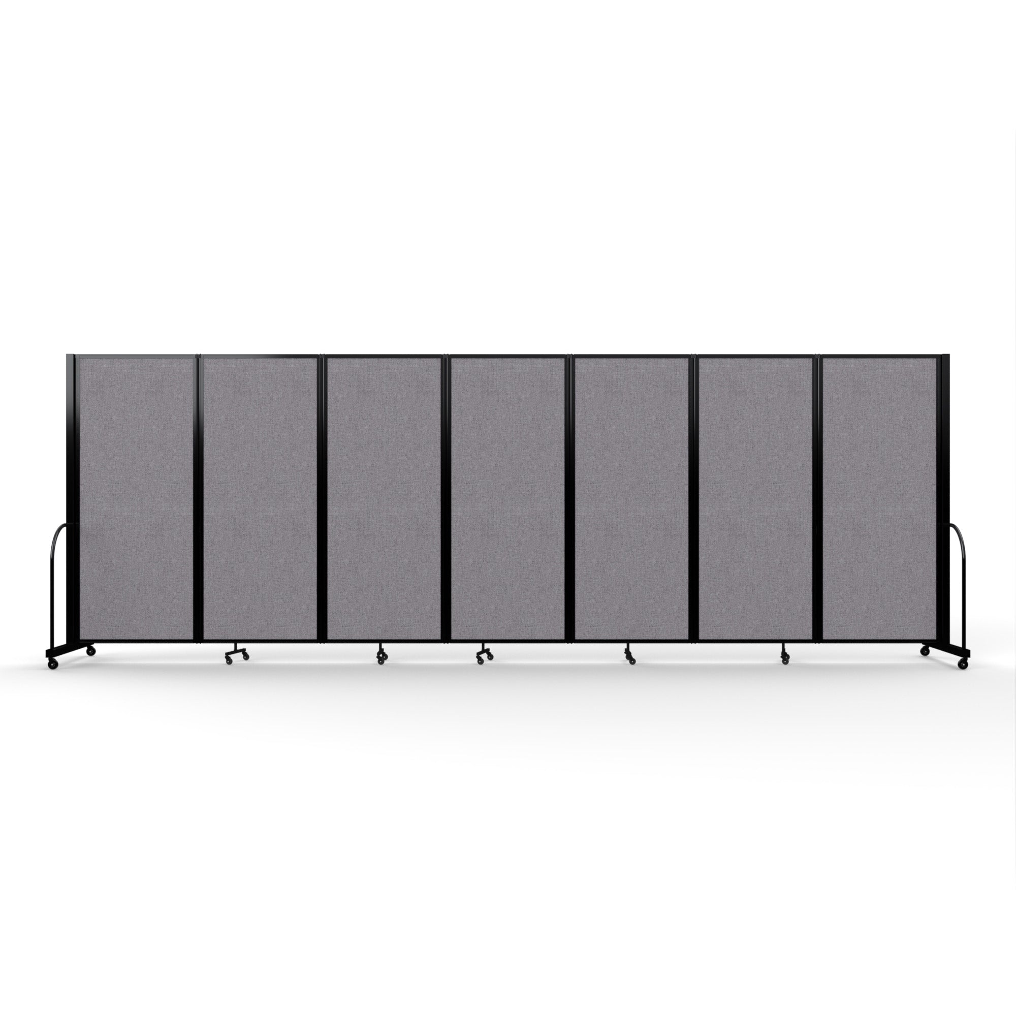 Screenflex Full Motion Divider, 6'10" x 19'7", Black Frame, Select Gray