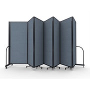 Screenflex Full Motion Divider, 6'10" x 19'7", Black Frame, Summer Blue