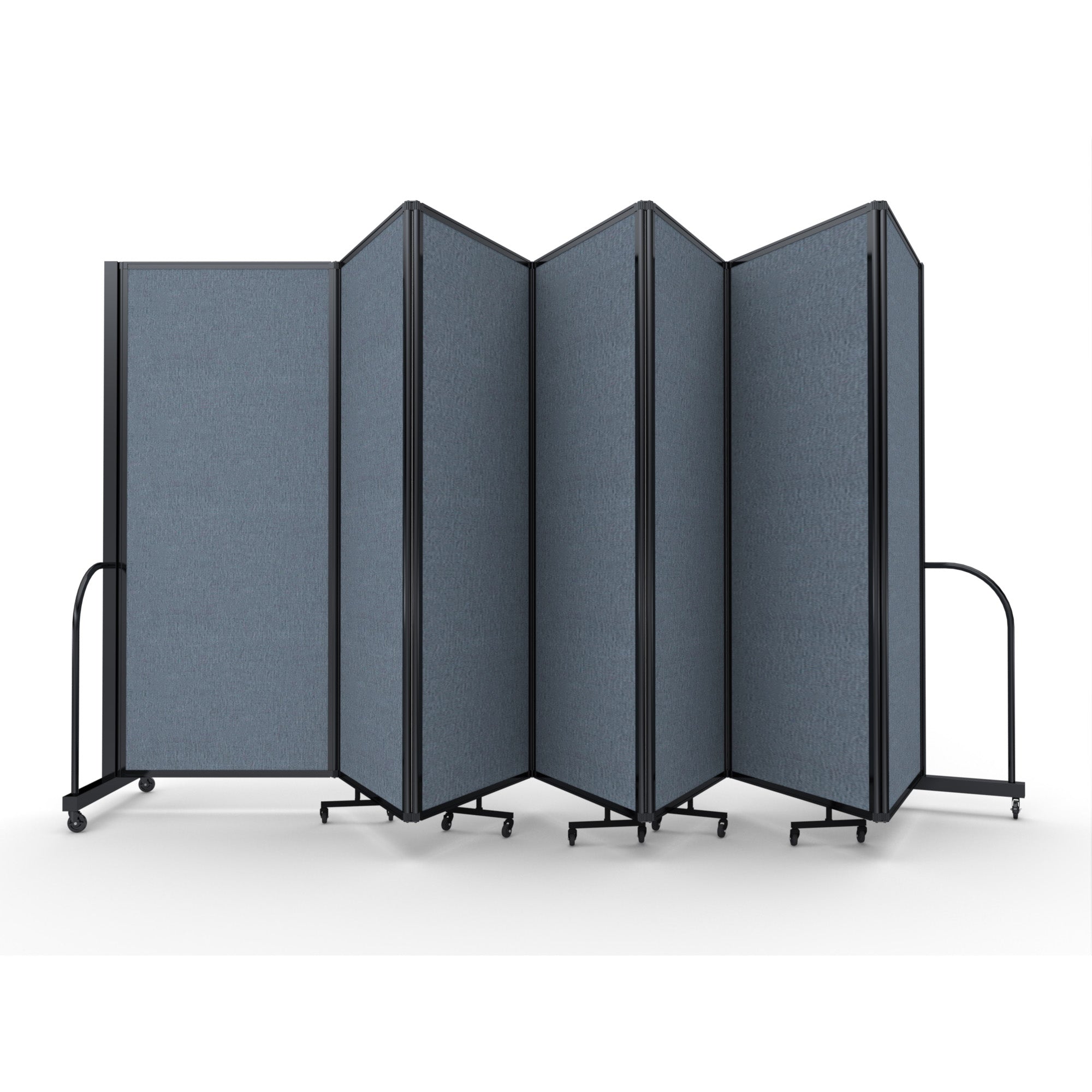 Screenflex Full Motion Divider, 6'10" x 19'7", Black Frame, Summer Blue